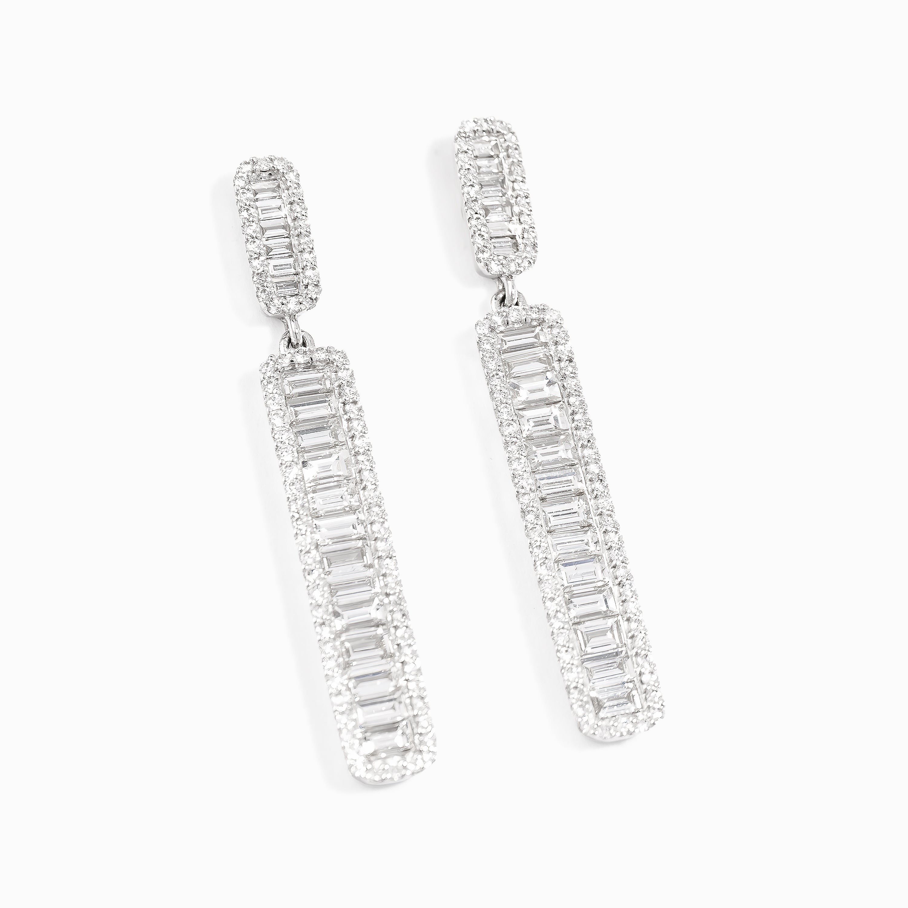 White Gold Drop Earrings with Diamond Only Stones