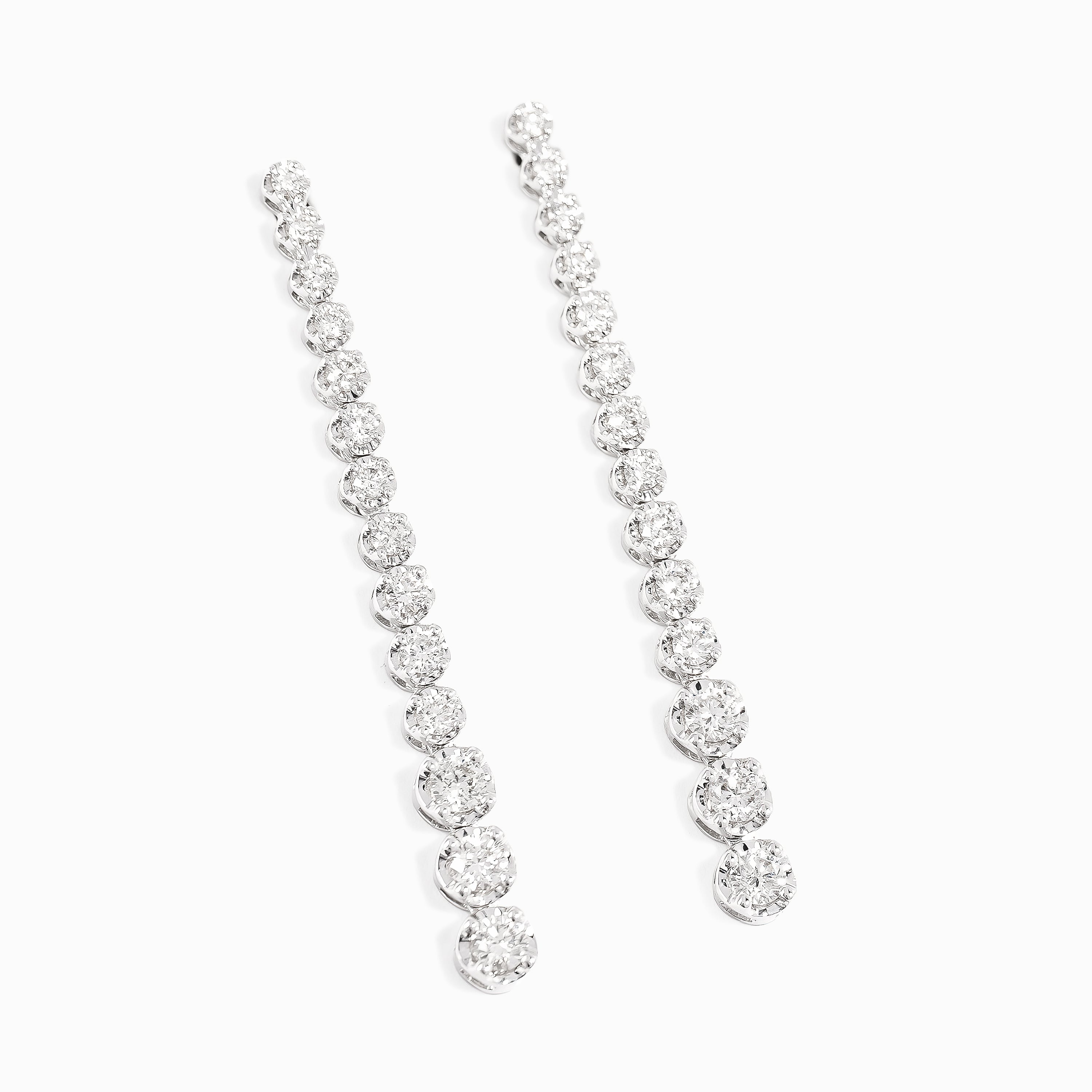 White Gold Drop Earrings with Diamond Only Stones