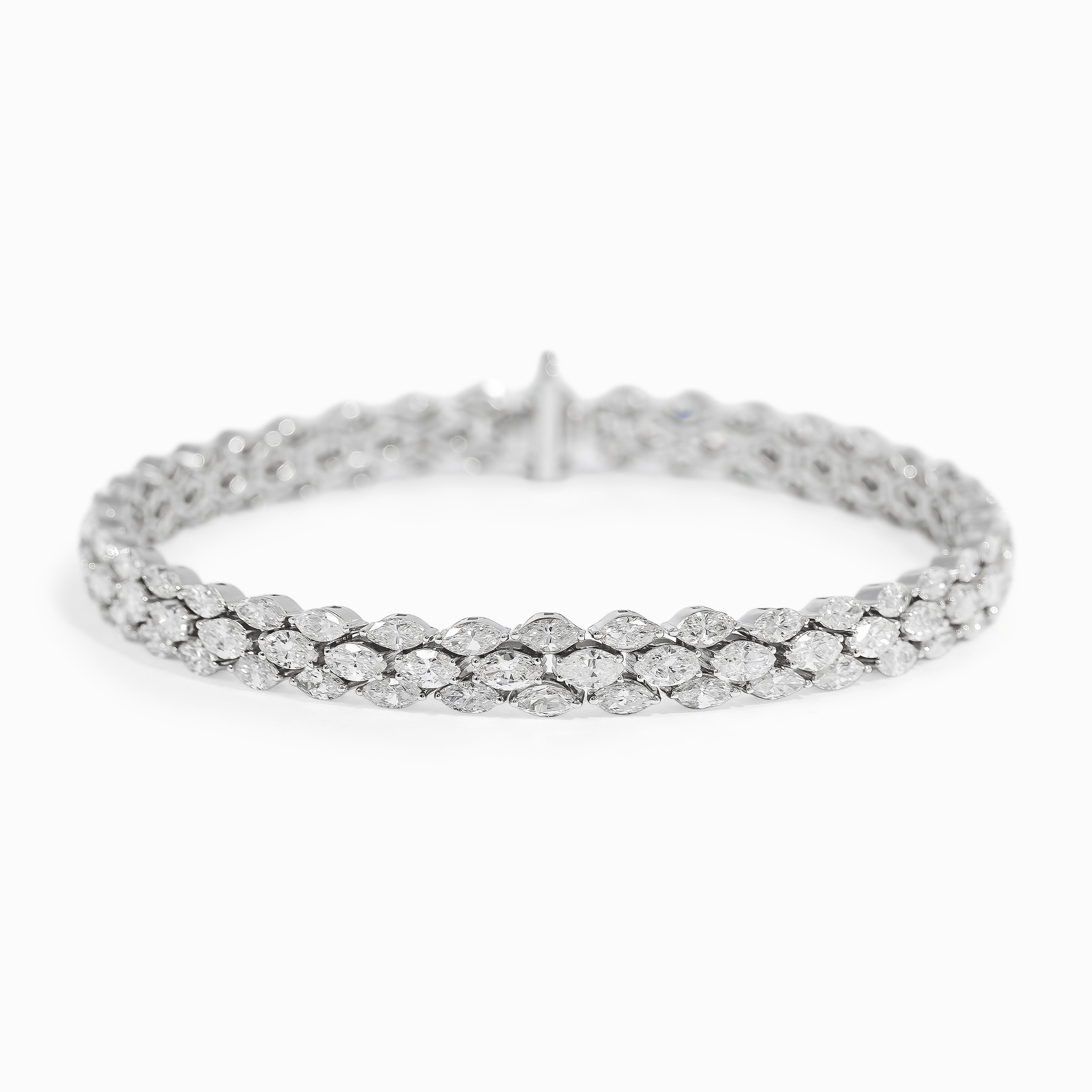 White Gold Gemstone Bracelet with Diamond Only Stones