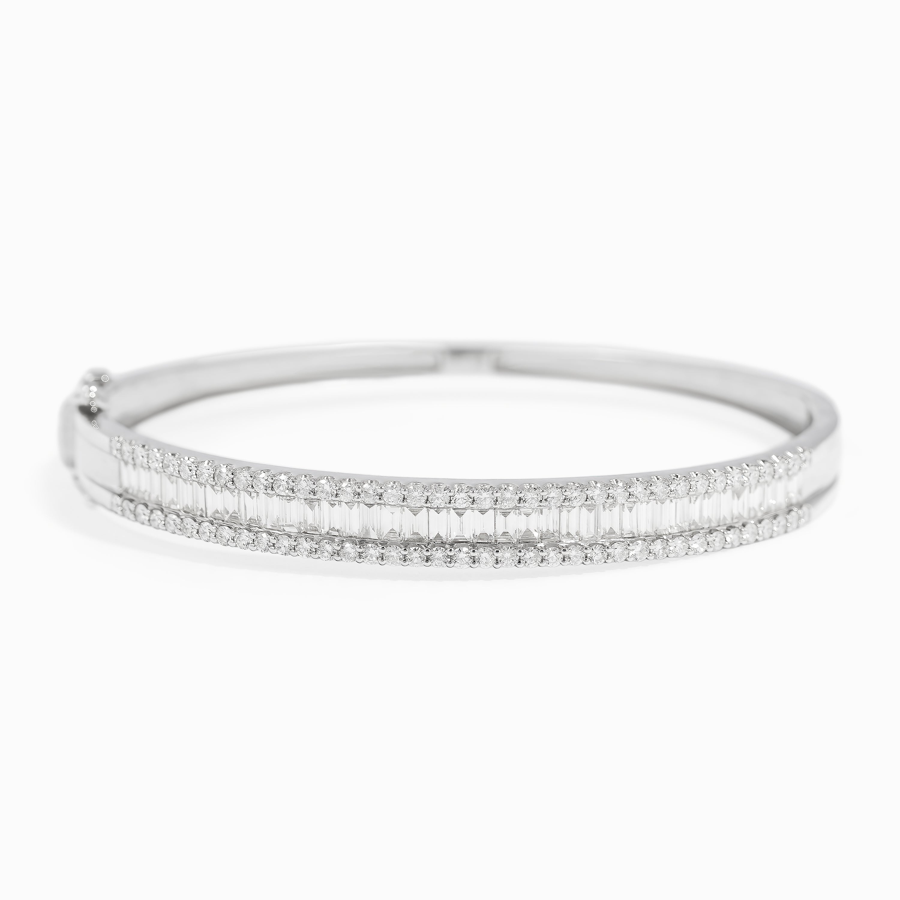 White Gold Bangle Bracelet with Diamond Only Stones