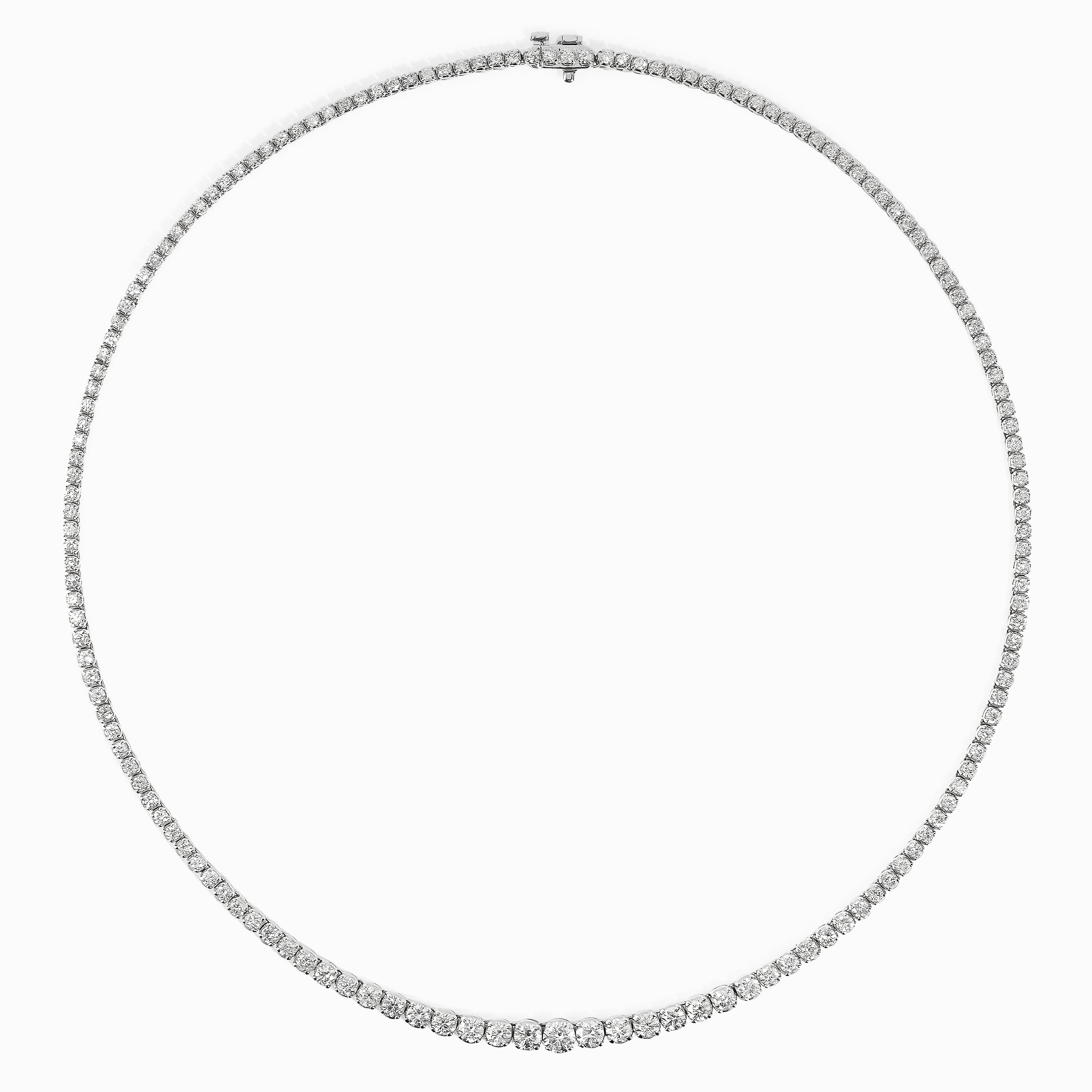White Gold Tennis Necklace with Diamond Only Stones