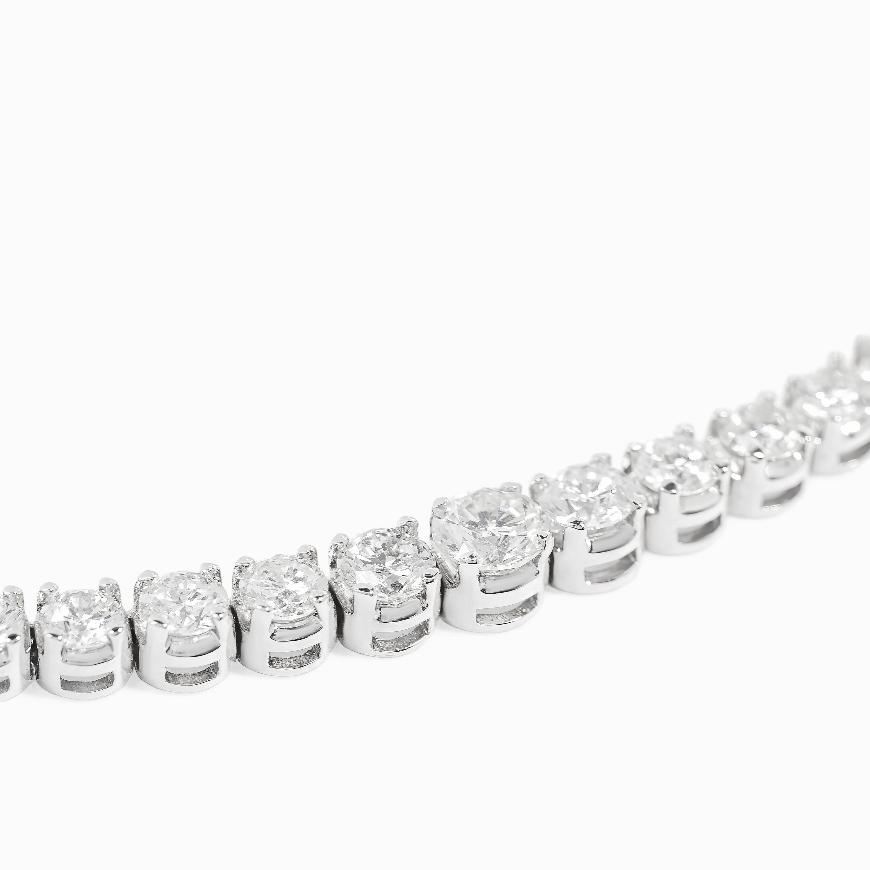 White Gold Tennis Necklace with Diamond Only Stones