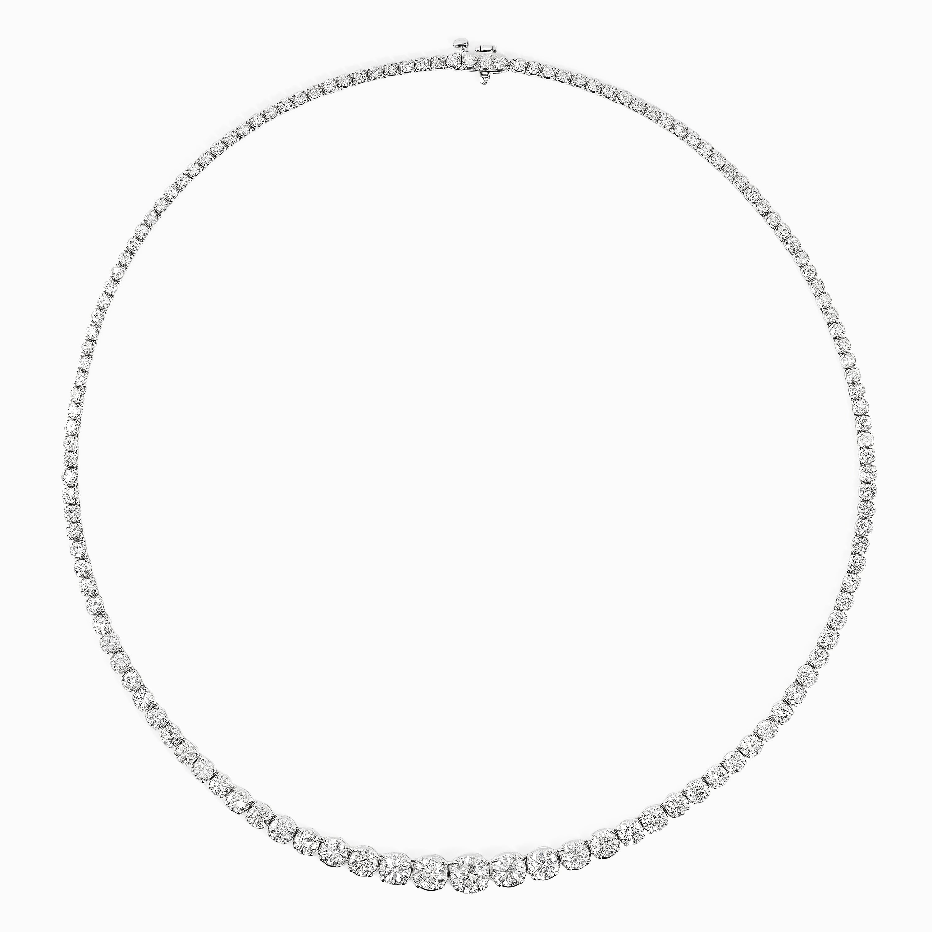 White Gold Tennis Necklace with Diamond Only Stones