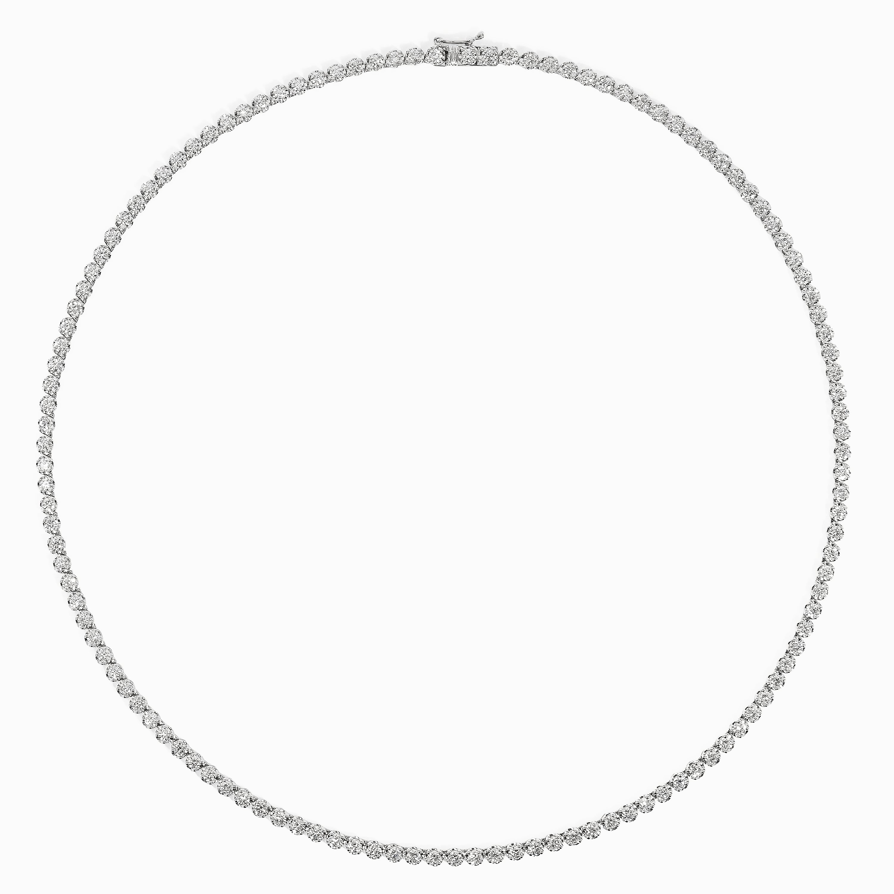 White Gold Tennis Necklace with Diamond Only Stones