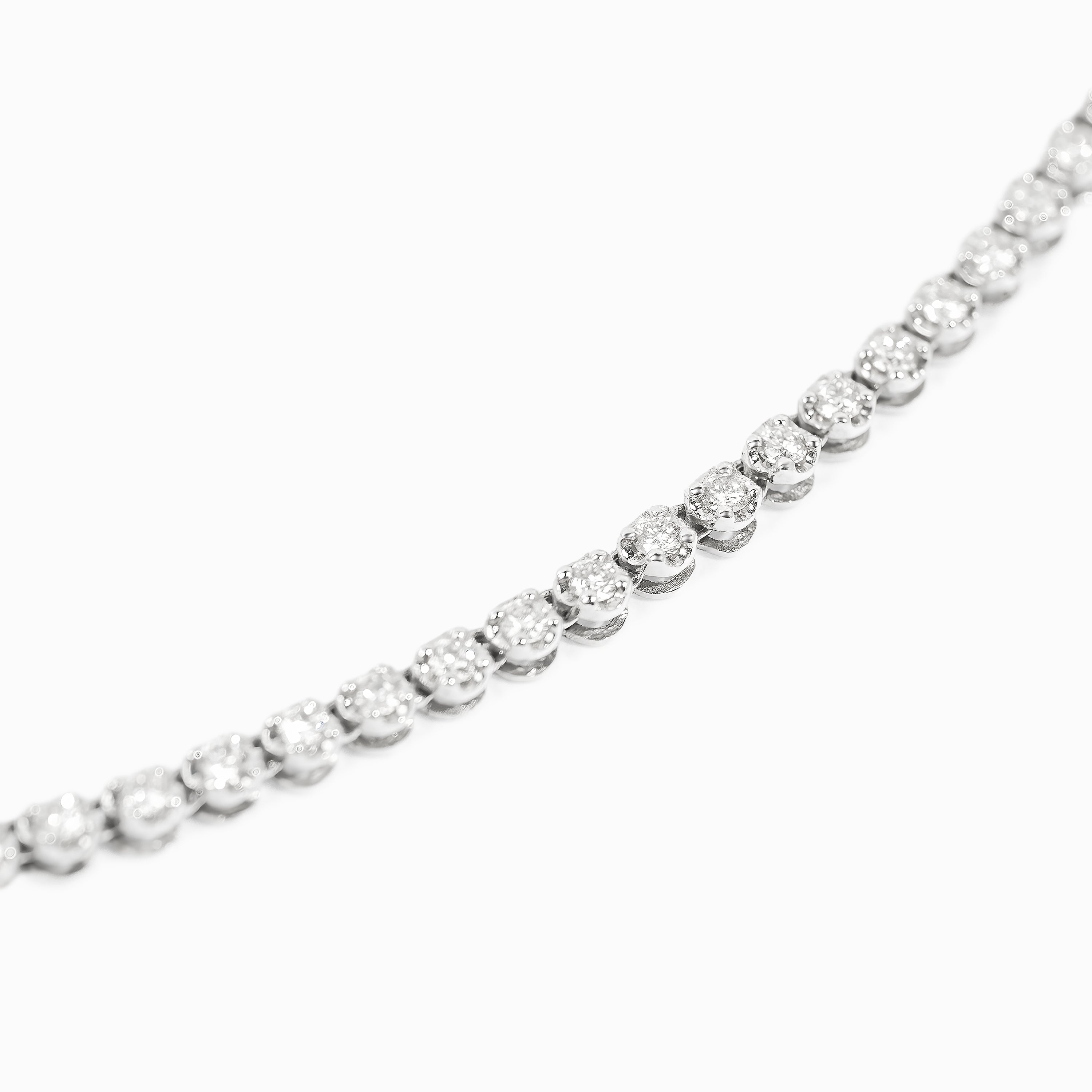 White Gold Y-Shape Necklace with Diamond Only Stones