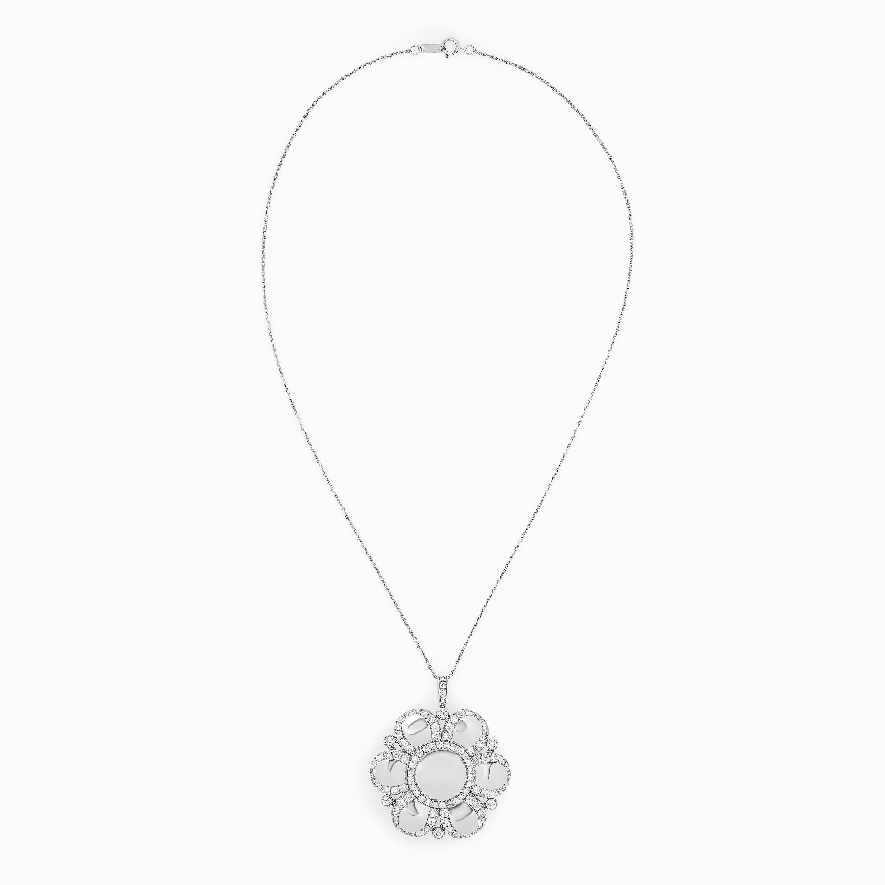 White Gold Pendant Necklace with Diamond Only Stones