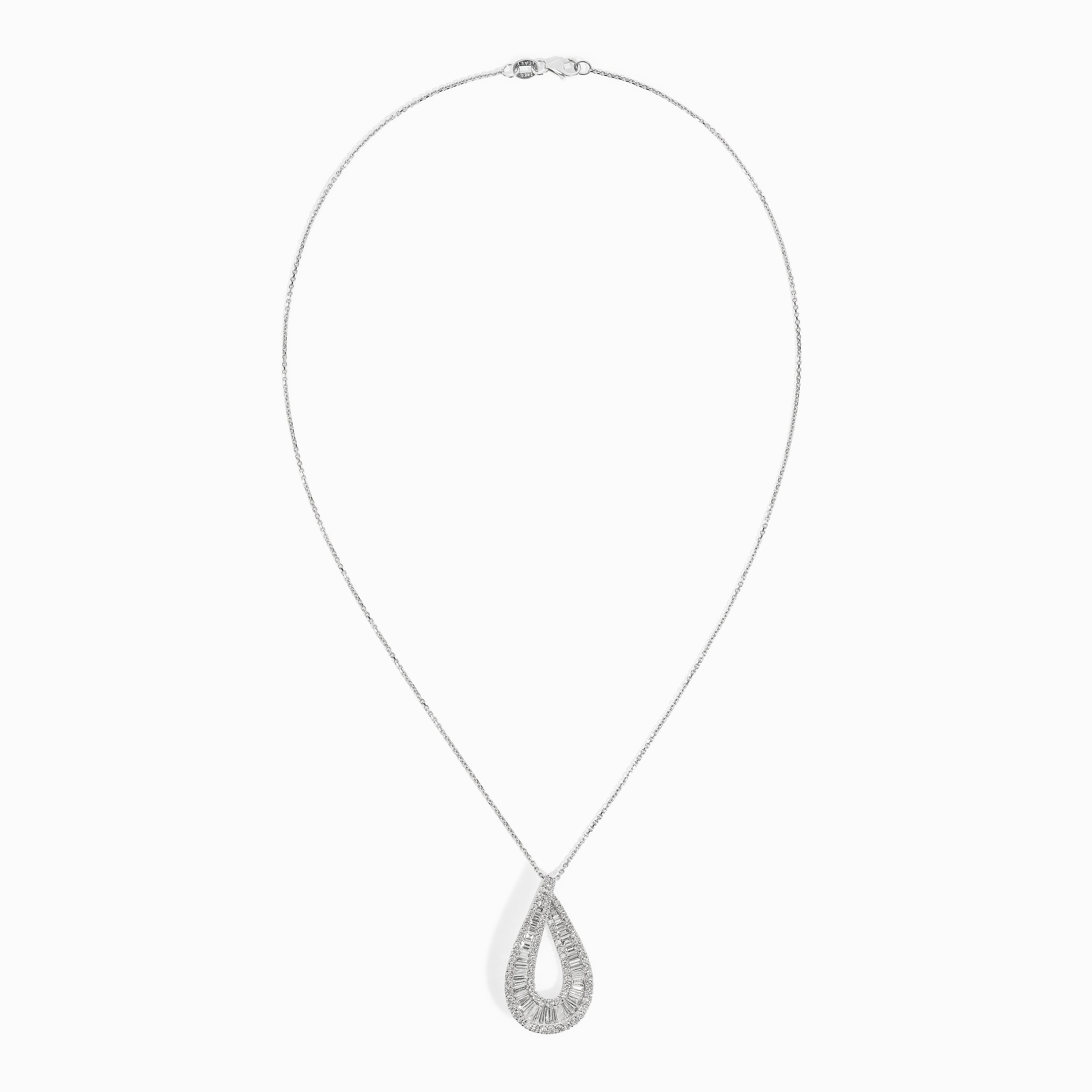 White Gold Pendant Necklace with Diamond Only Stones