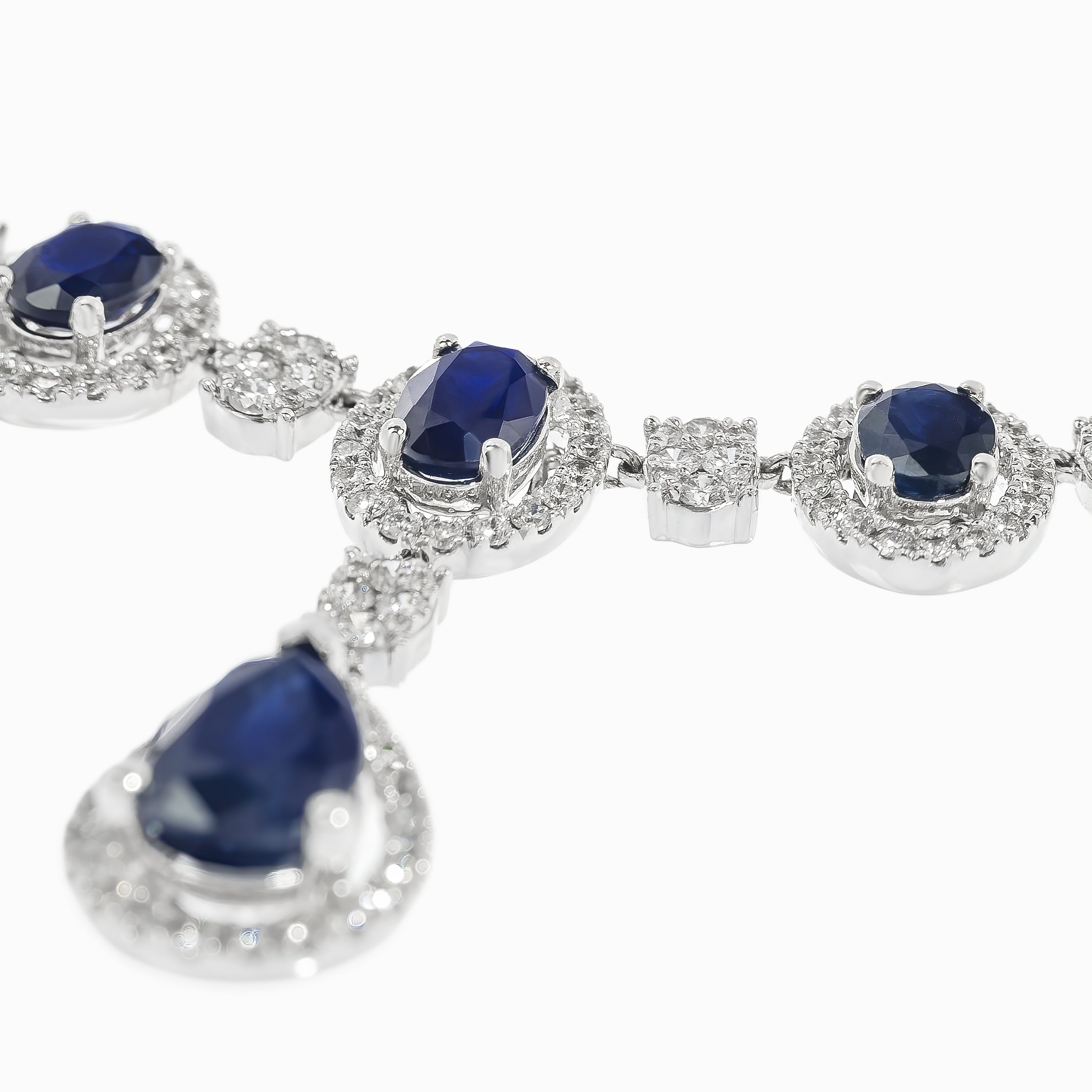 White Gold Sapphire and Diamond Necklace