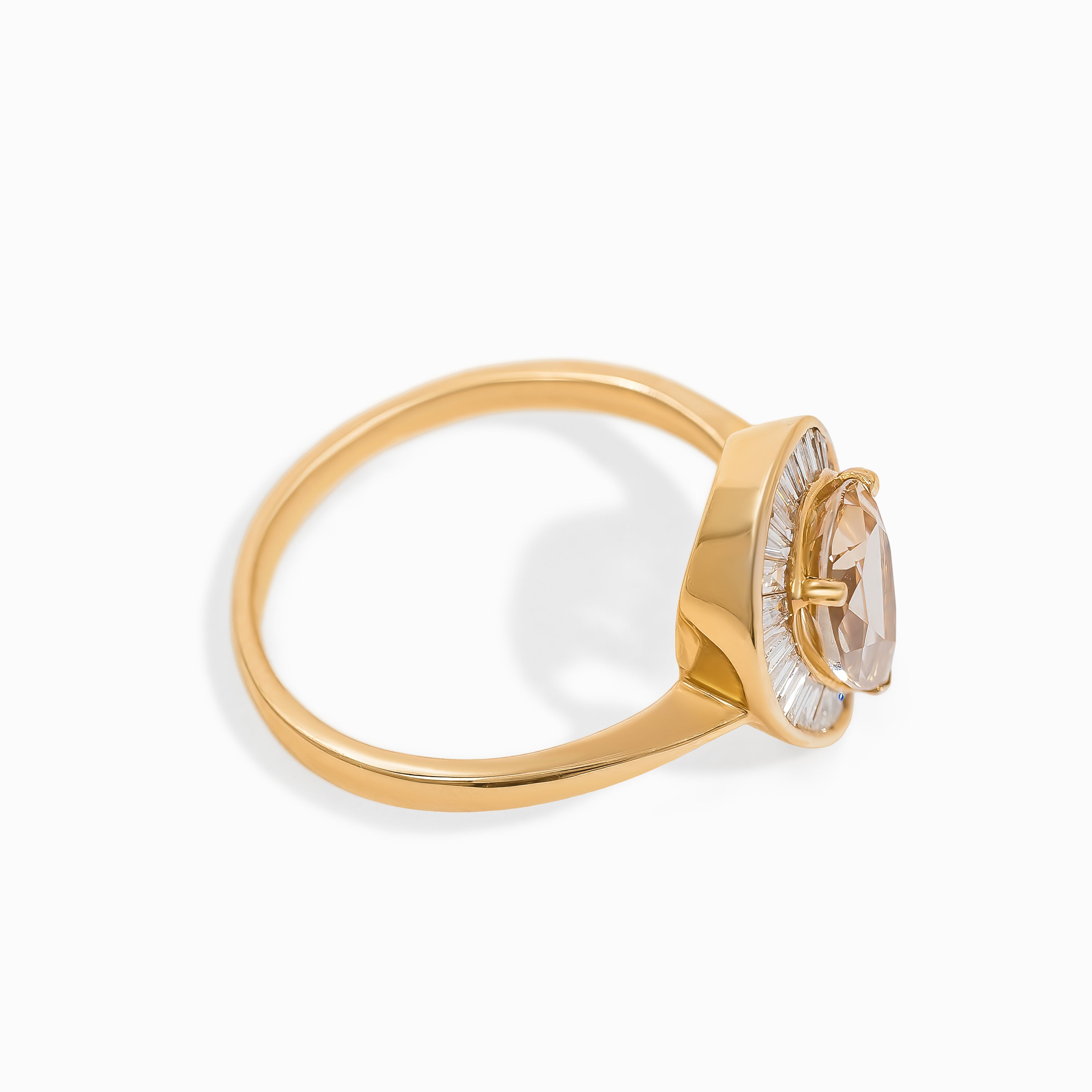 Rose Gold Ring with Morganite Stones