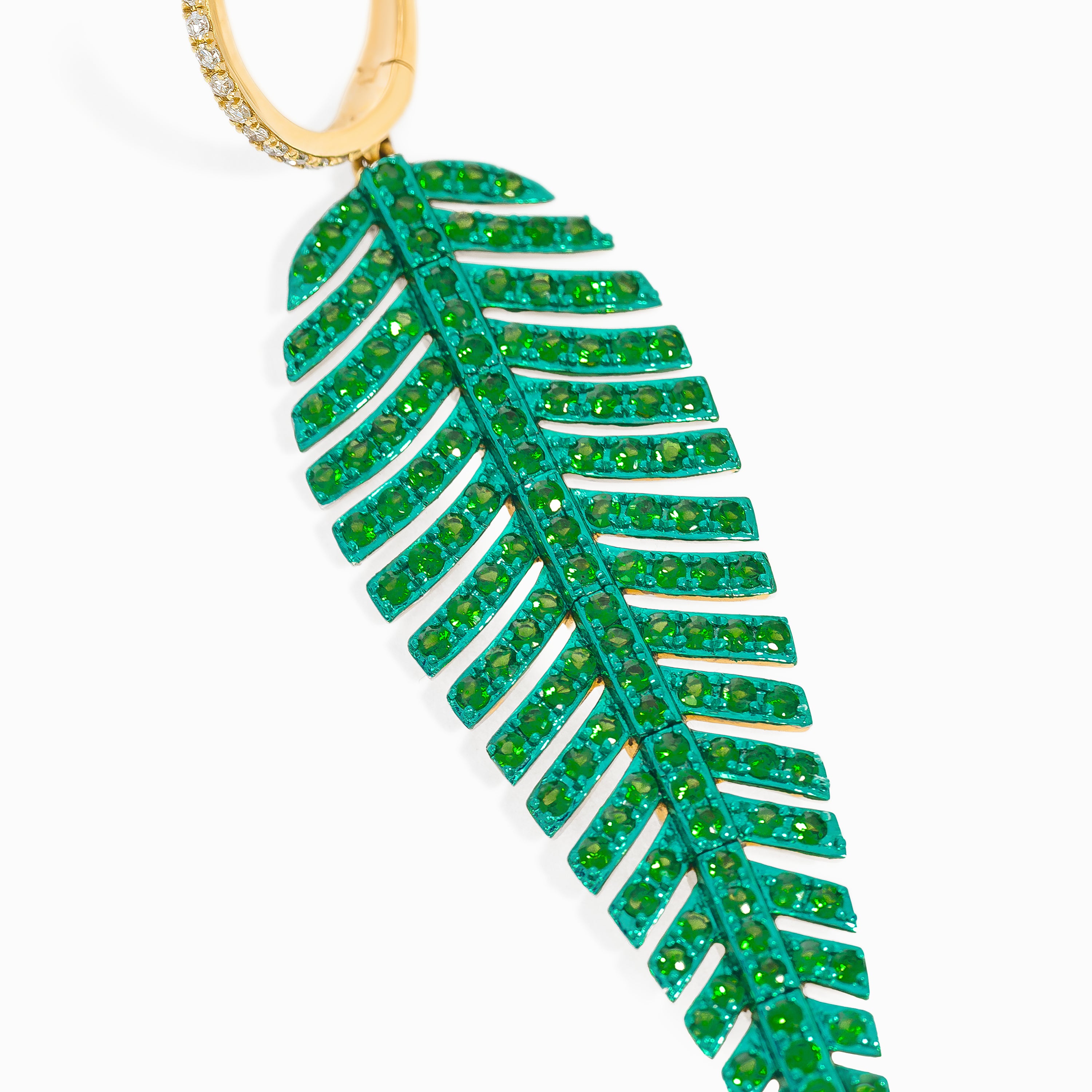 Yellow Gold Drop Earrings with Tsavorite Stones