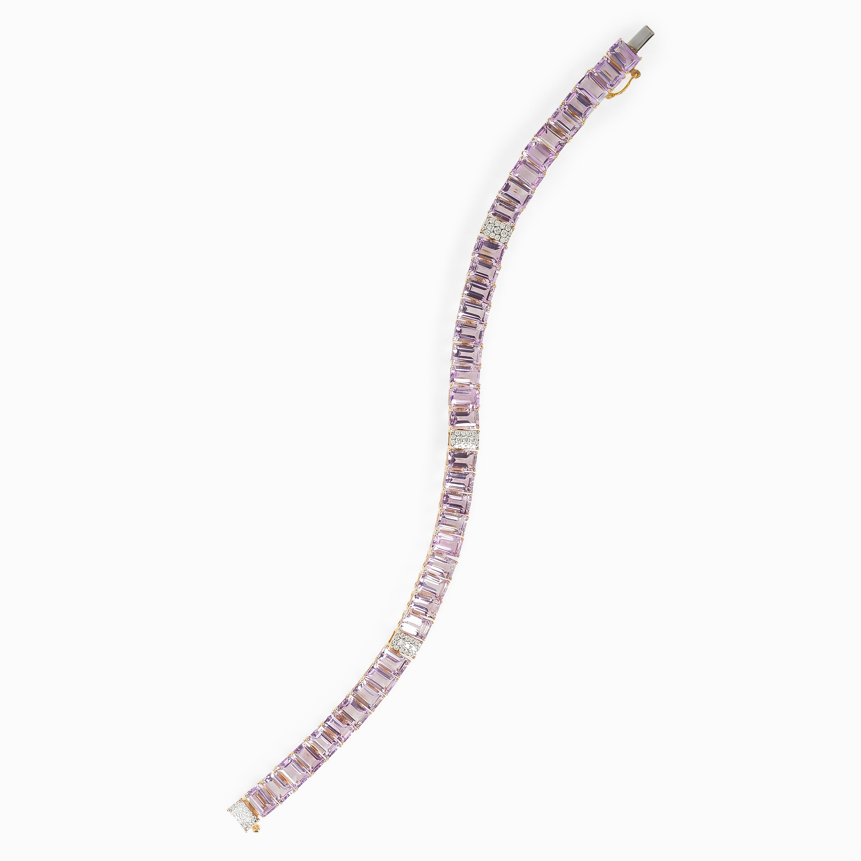 Rose Gold Amethyst and Diamond Bracelet