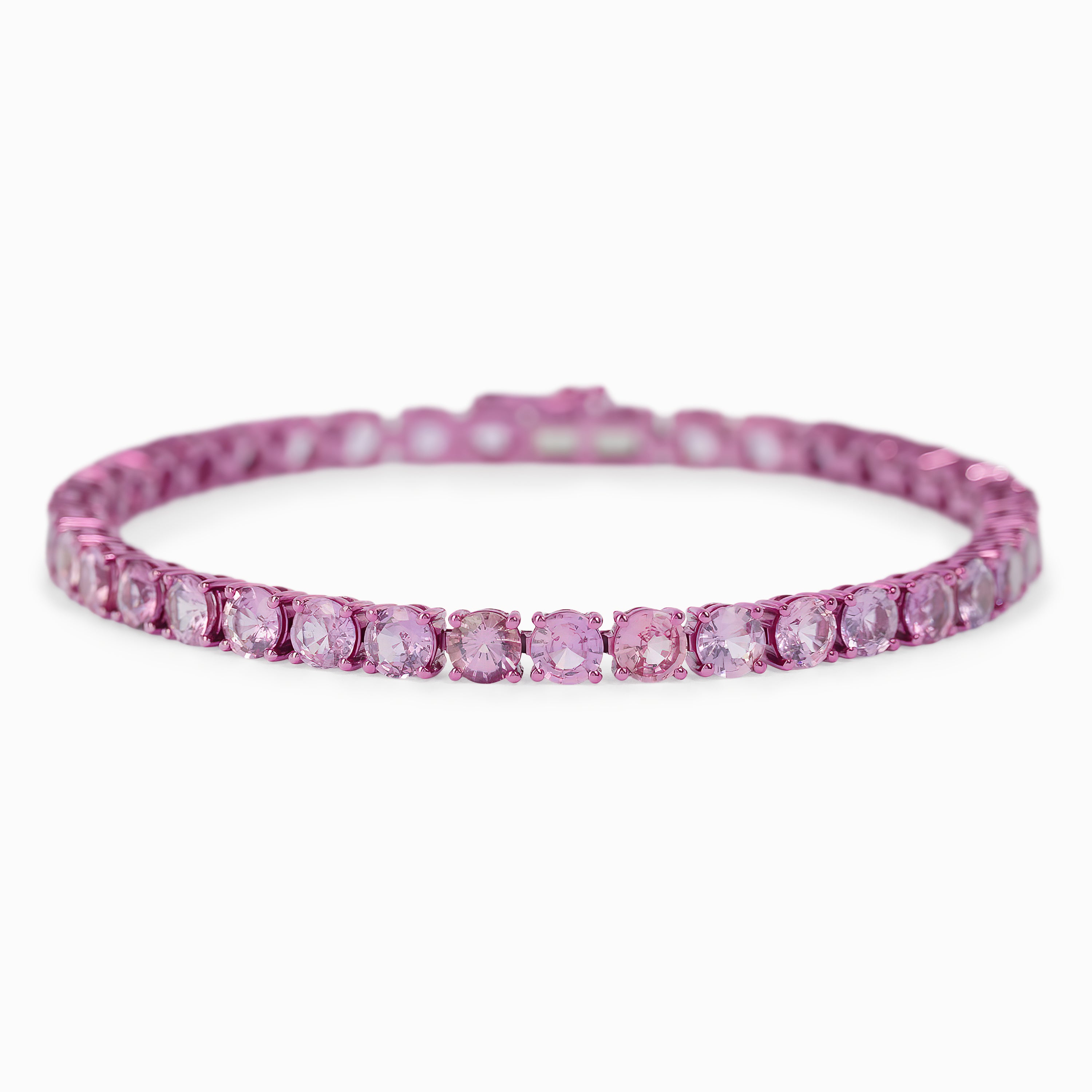 White Gold Tennis Bracelet with Sapphire Stones