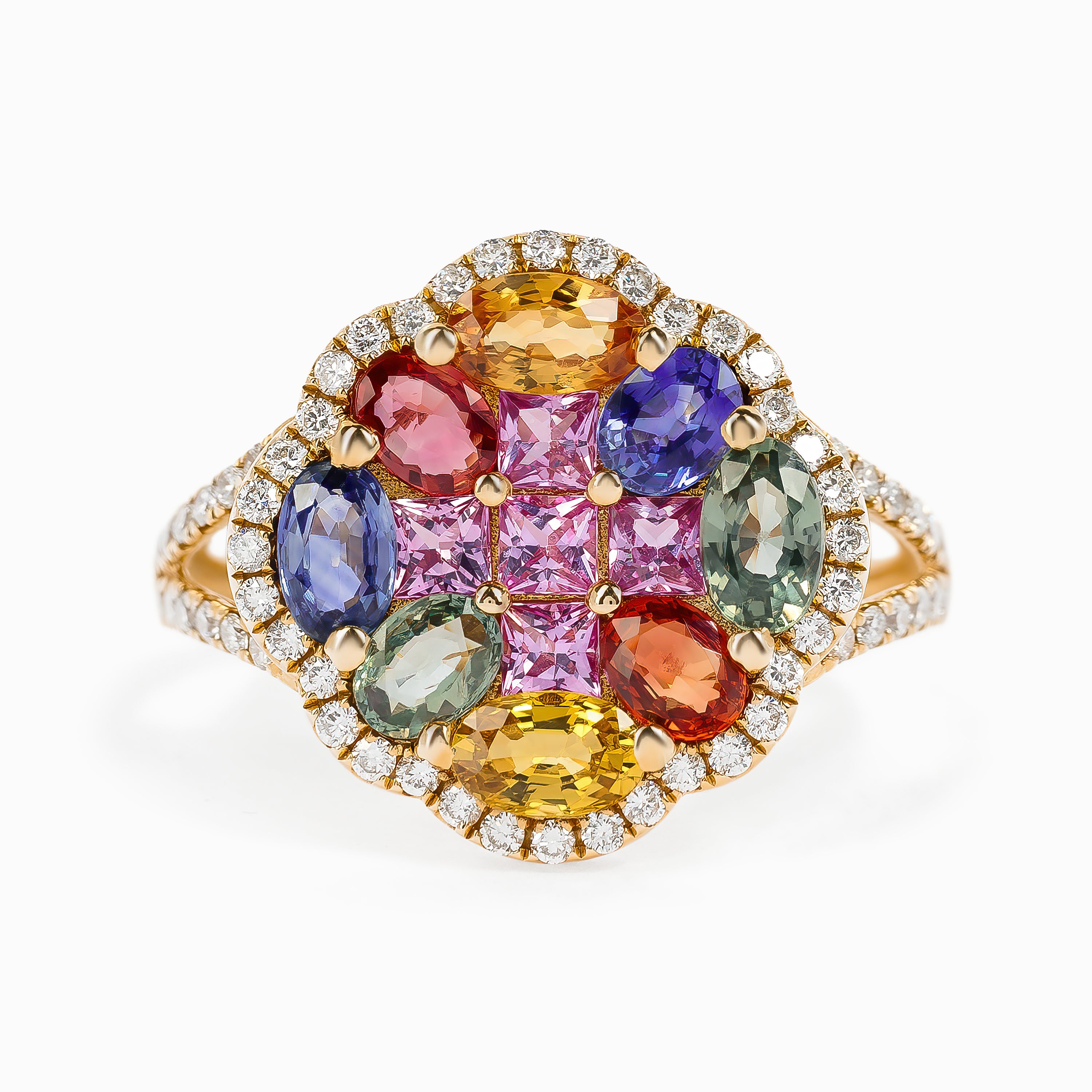 Rose Gold Ring with Sapphire Stones