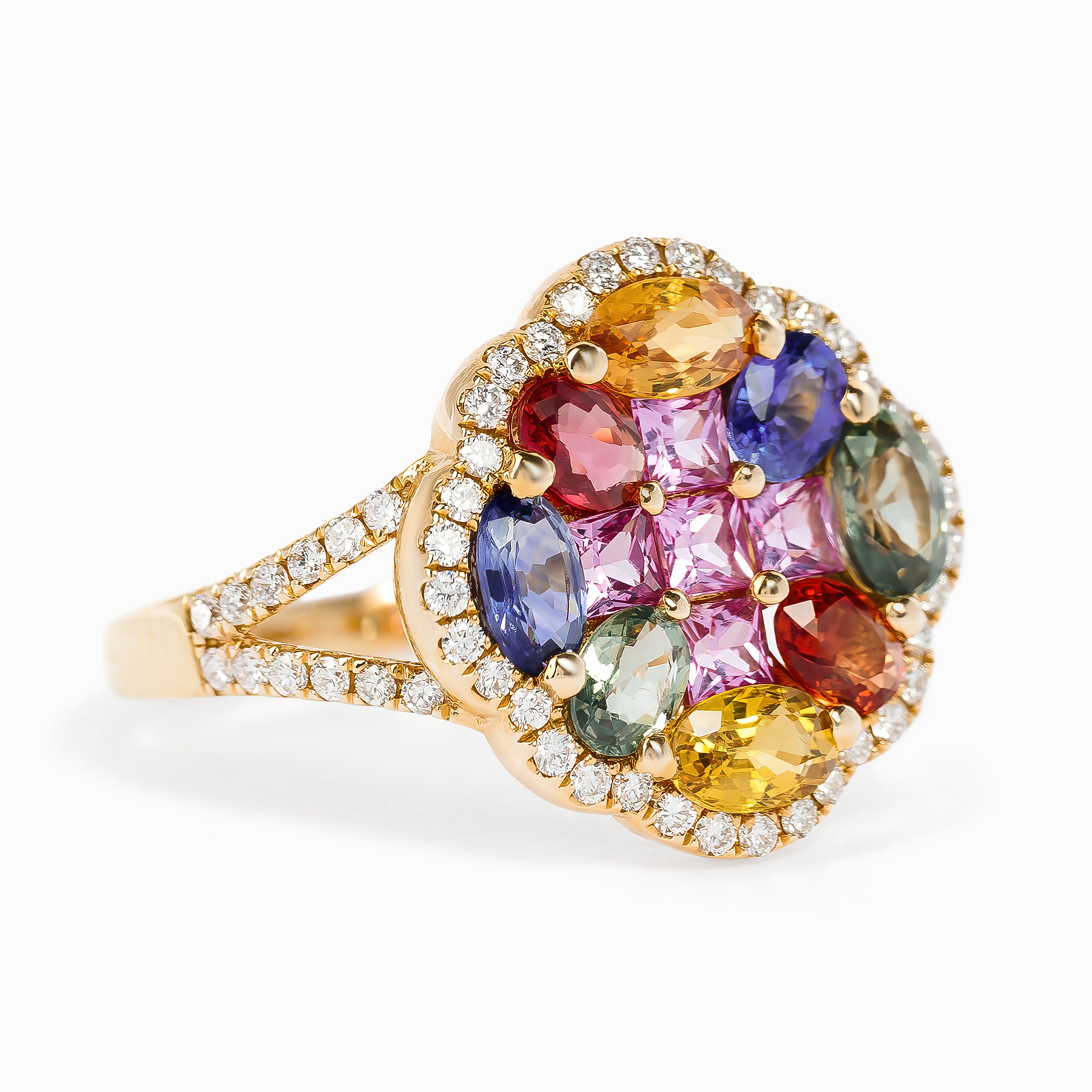 Rose Gold Ring with Sapphire Stones