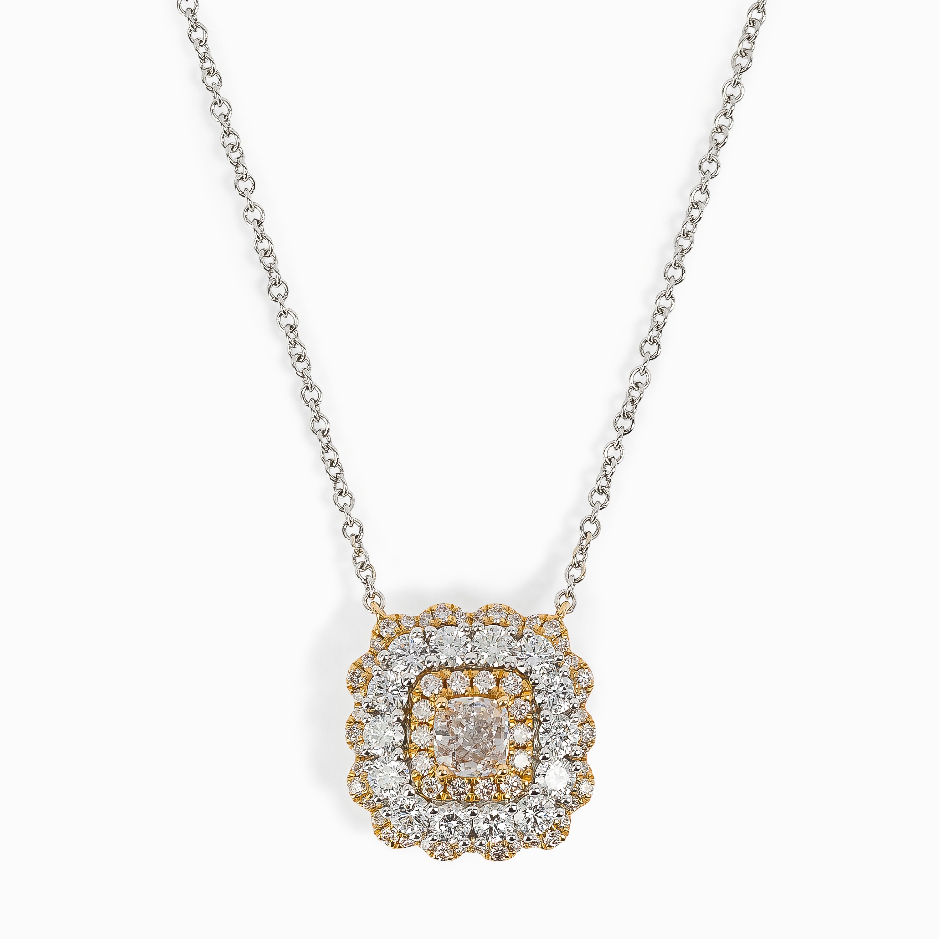 White Gold Pendant Necklace with Diamond Only Stones