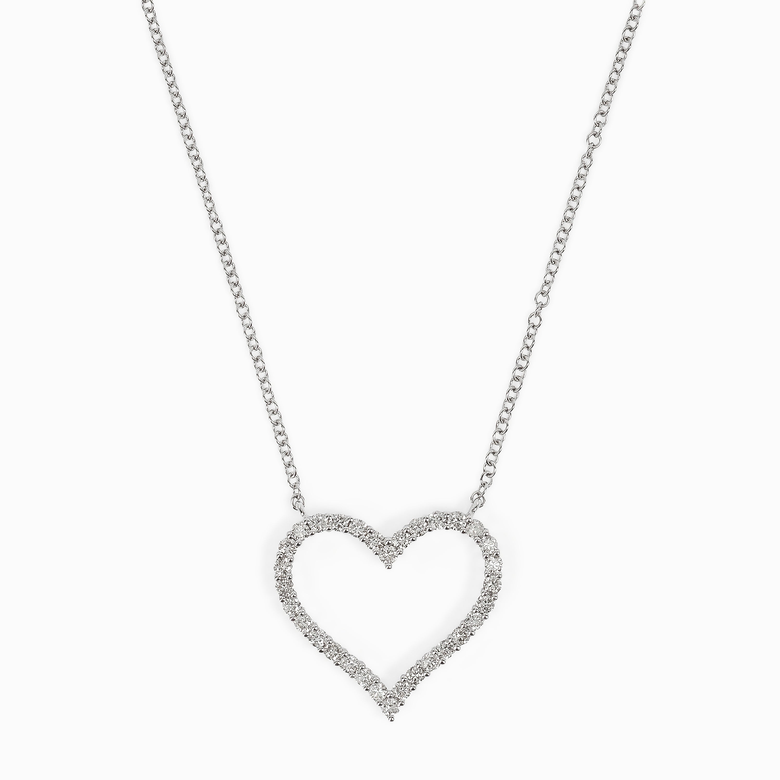 White Gold Pendant Necklace with Diamond Only Stones