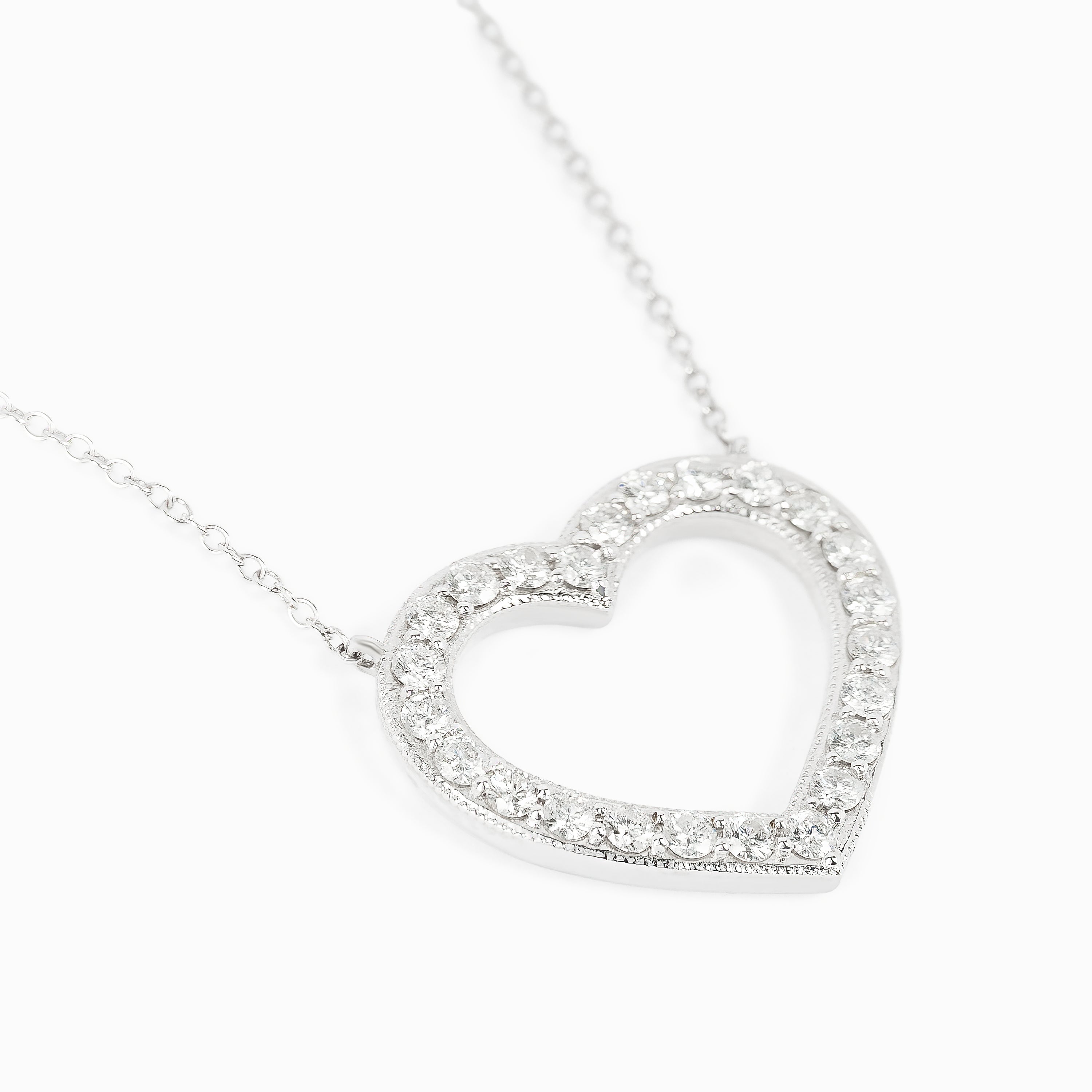 White Gold Pendant Necklace with Diamond Only Stones