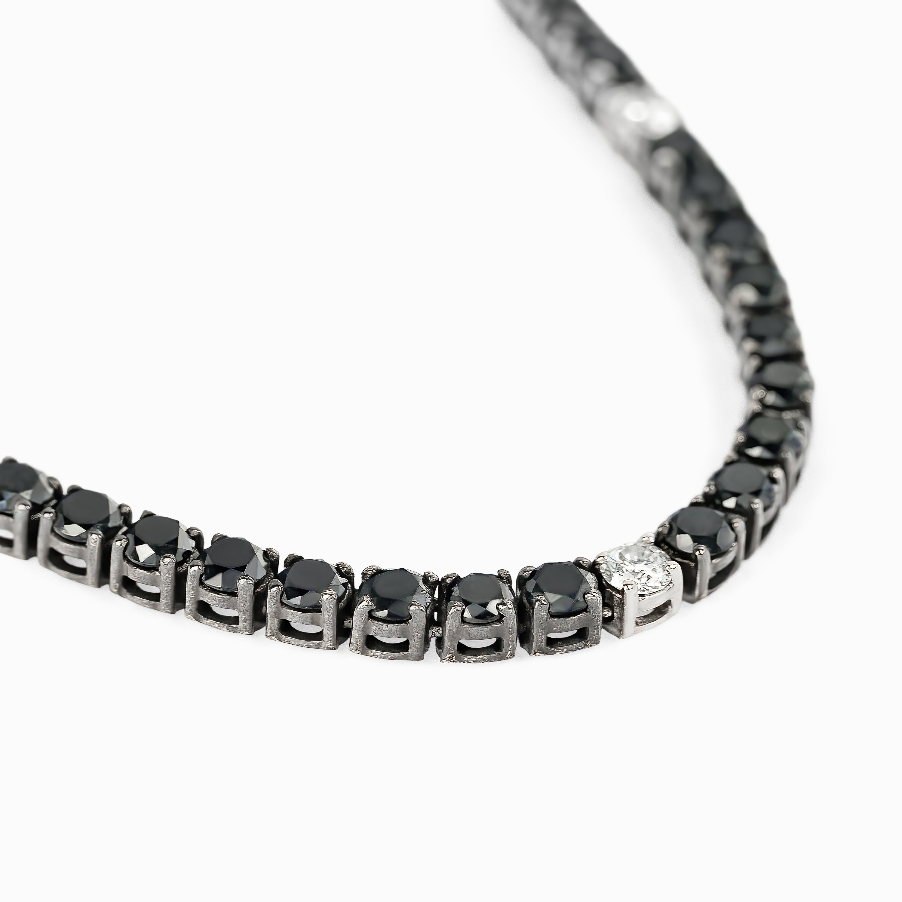 White Gold Tennis Necklace with Diamond Only Stones