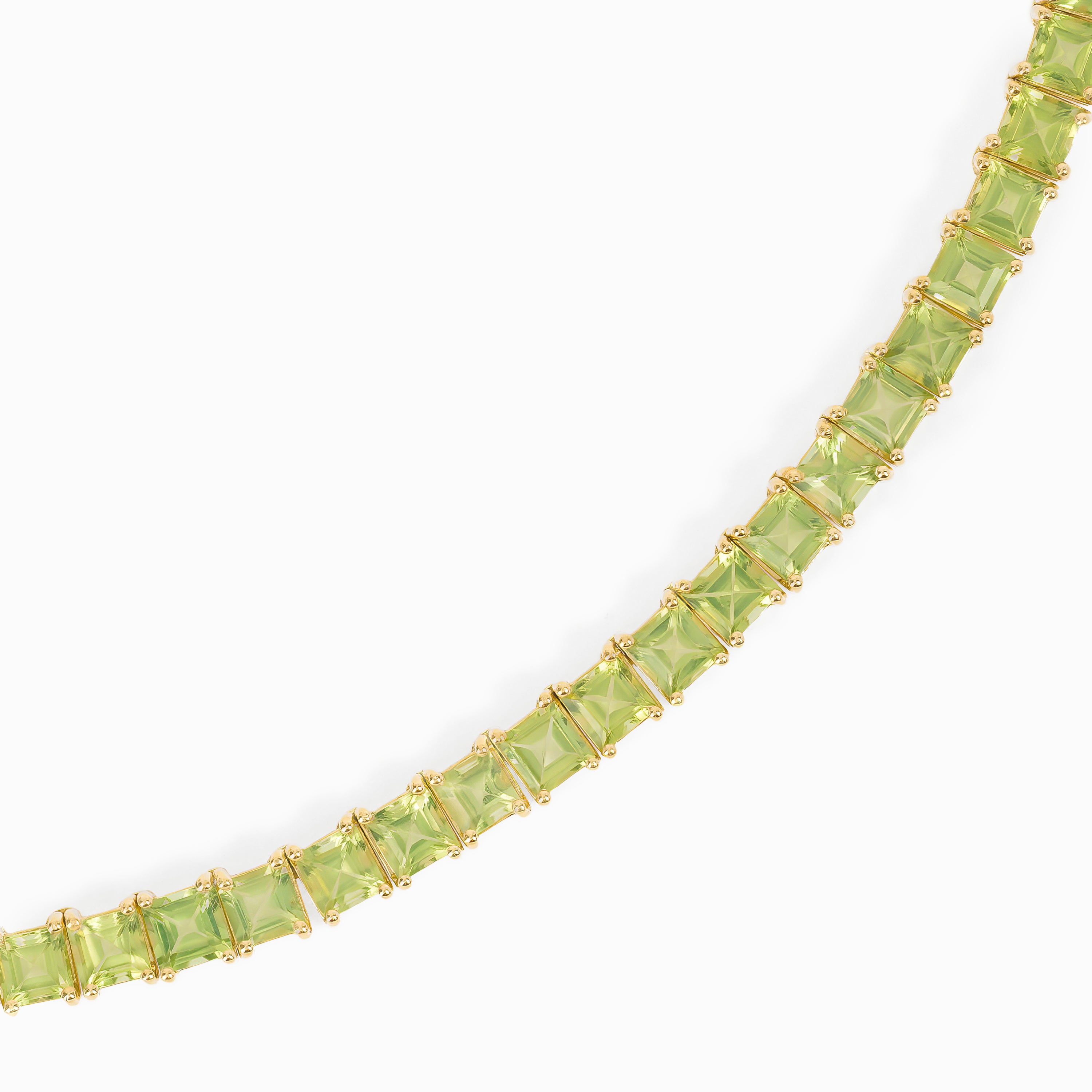 Yellow Gold Tennis Bracelet with Peridot Stones