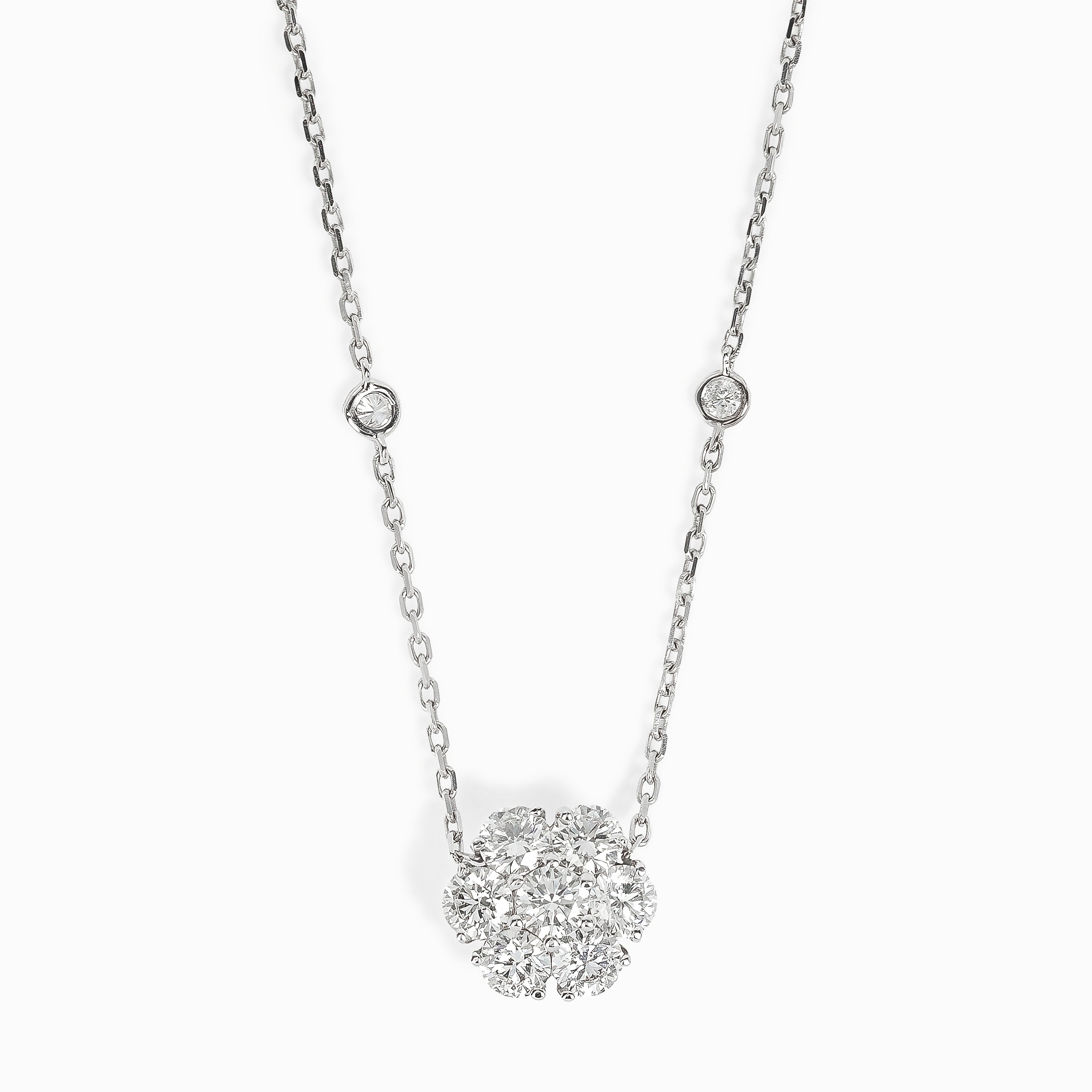 White Gold Pendant Necklace with Diamond Only Stones