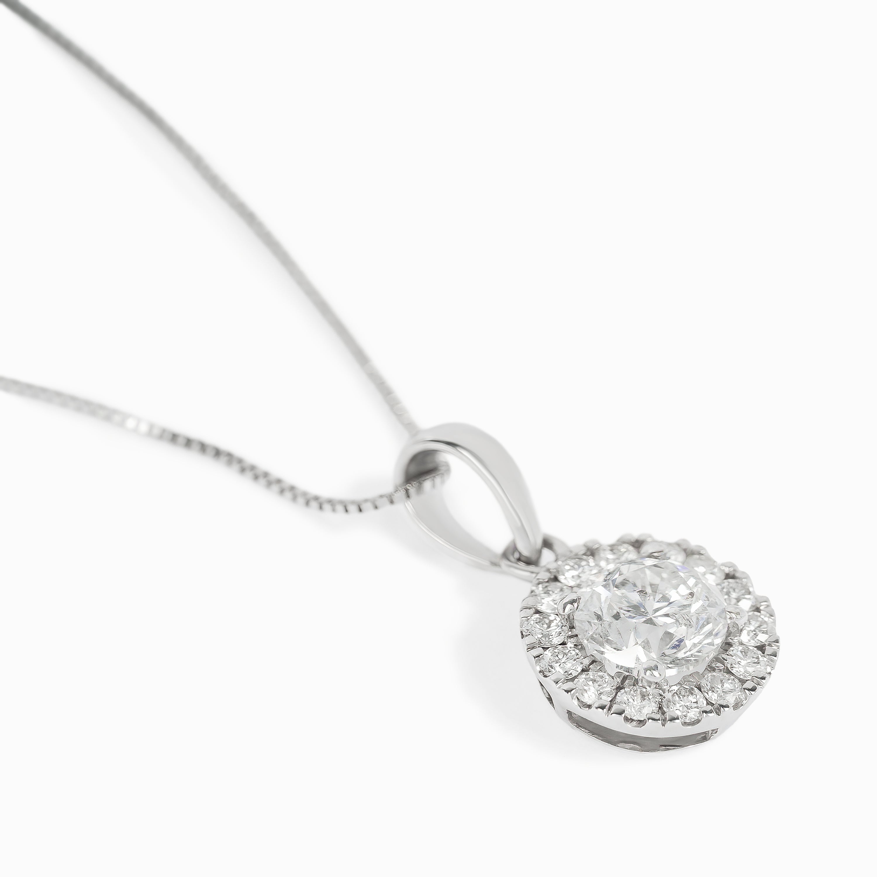 White Gold Pendant Necklace with Diamond Only Stones