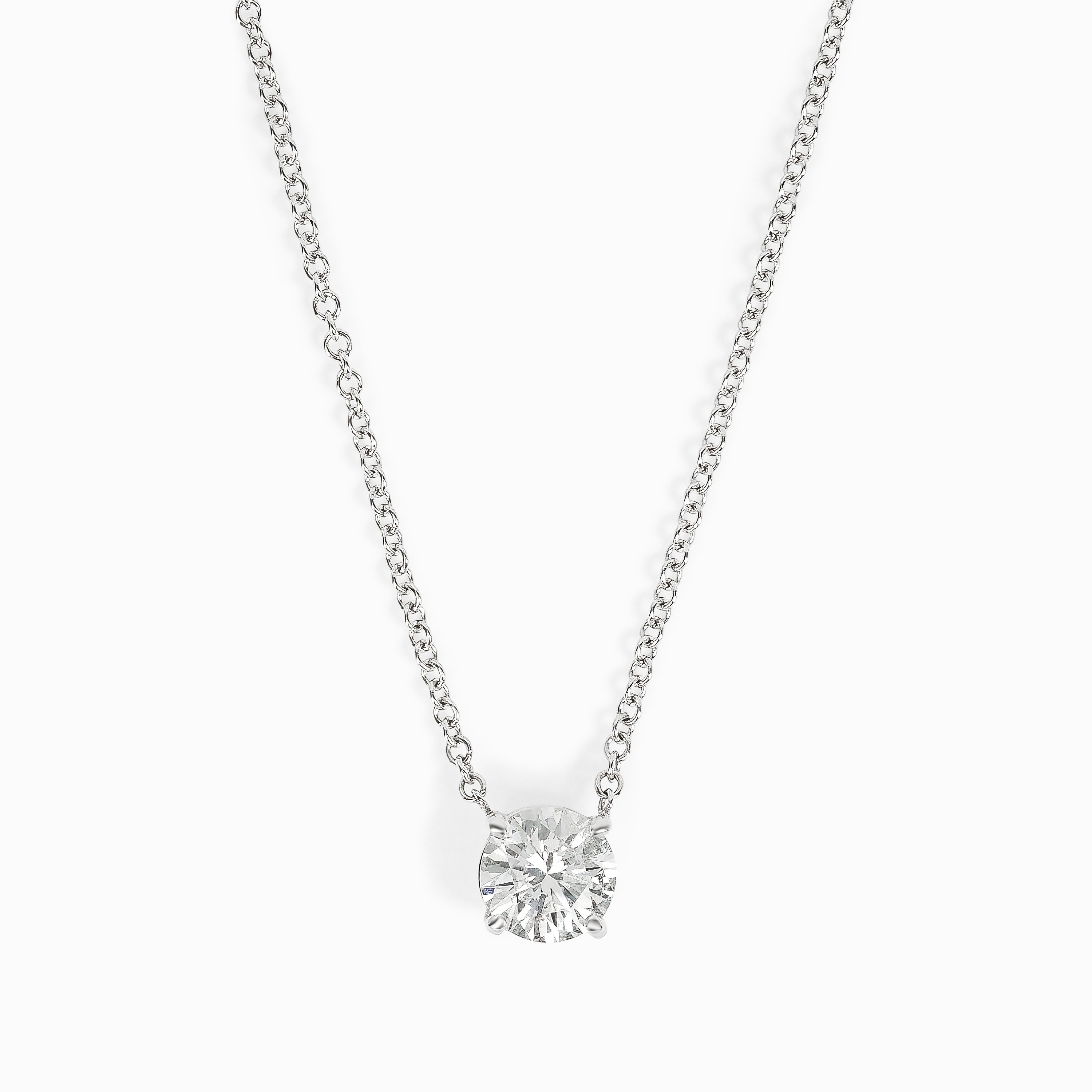 White Gold Pendant Necklace with Diamond Only Stones