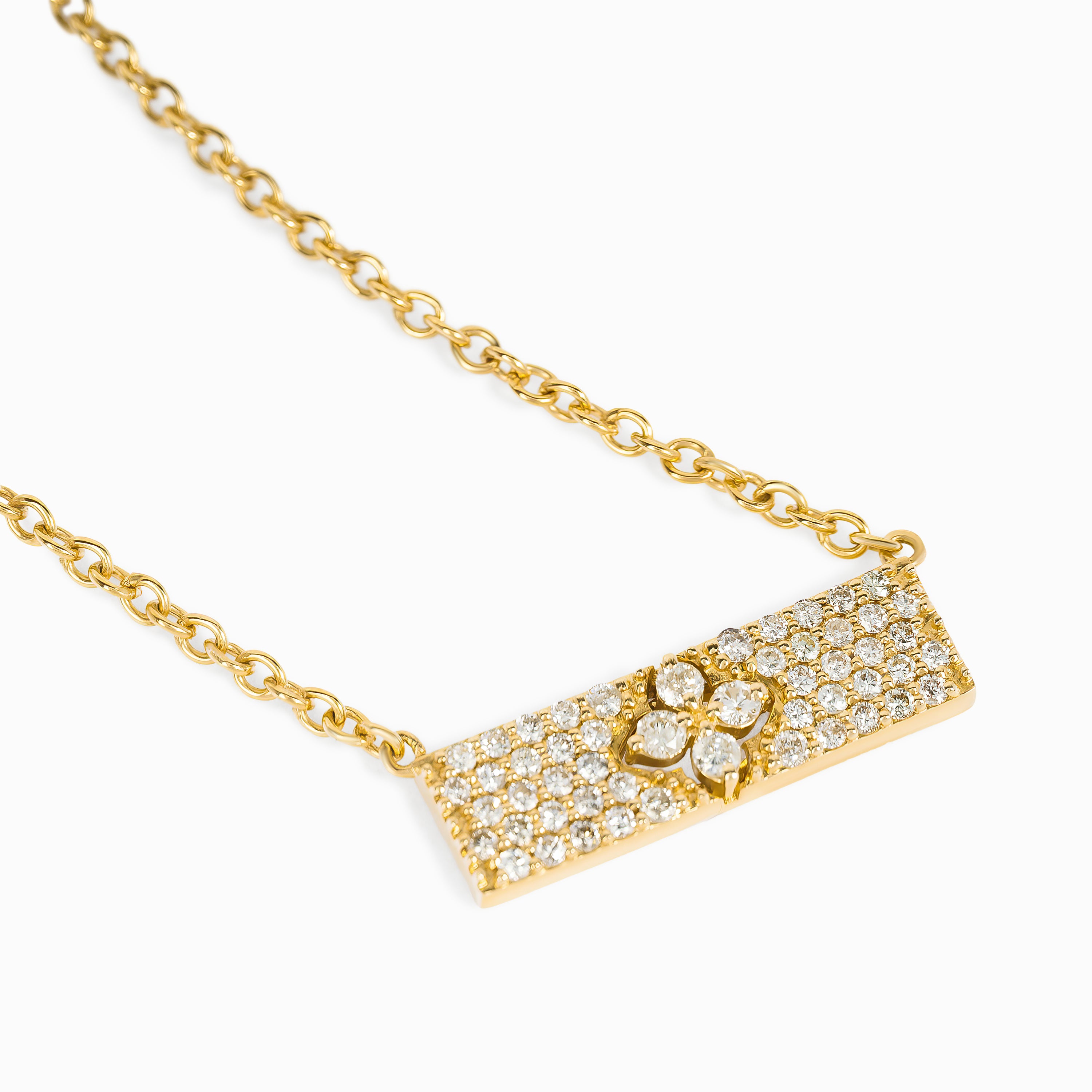 Yellow Gold Pendant Necklace with Diamond Only Stones