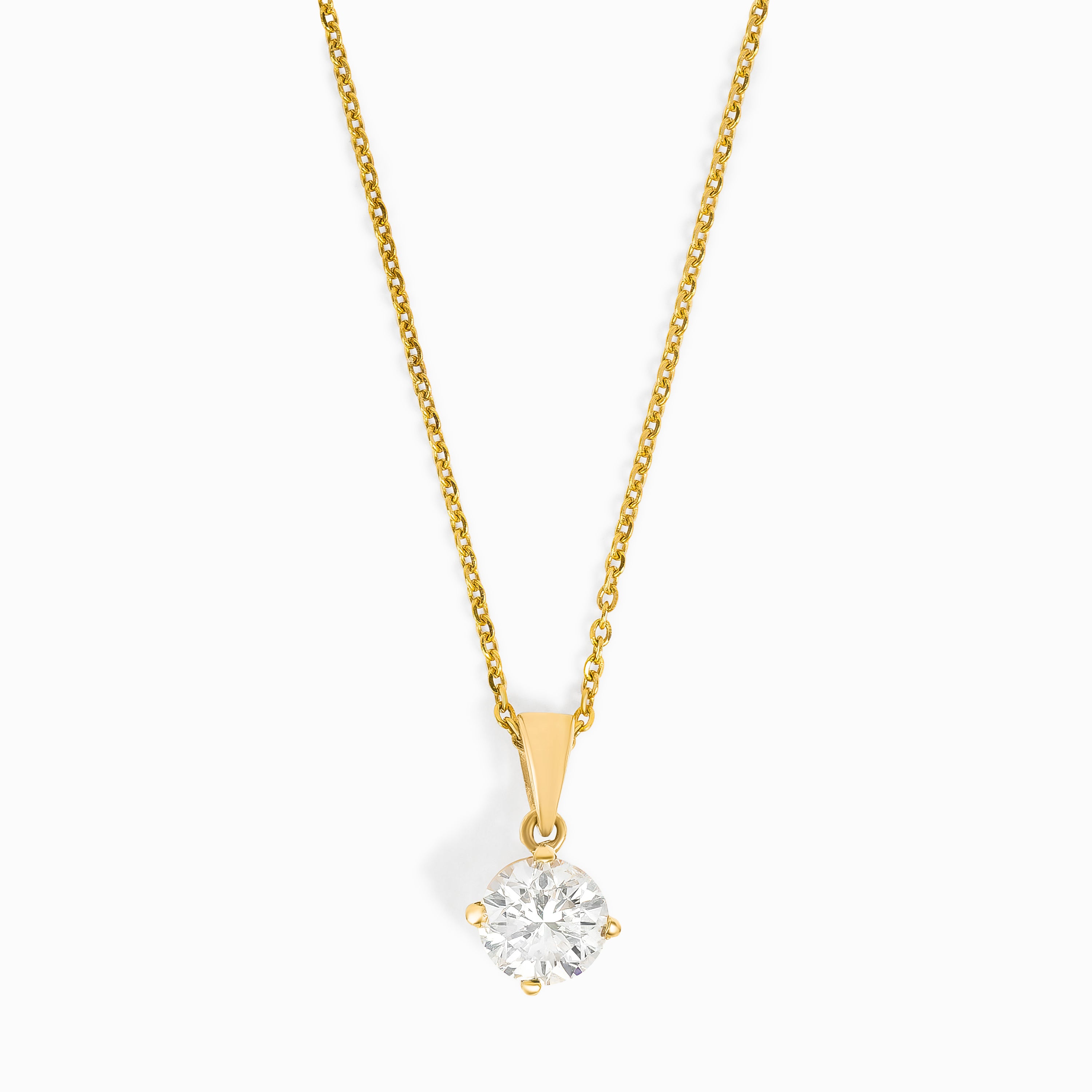 Yellow Gold Pendant Necklace with Diamond Only Stones