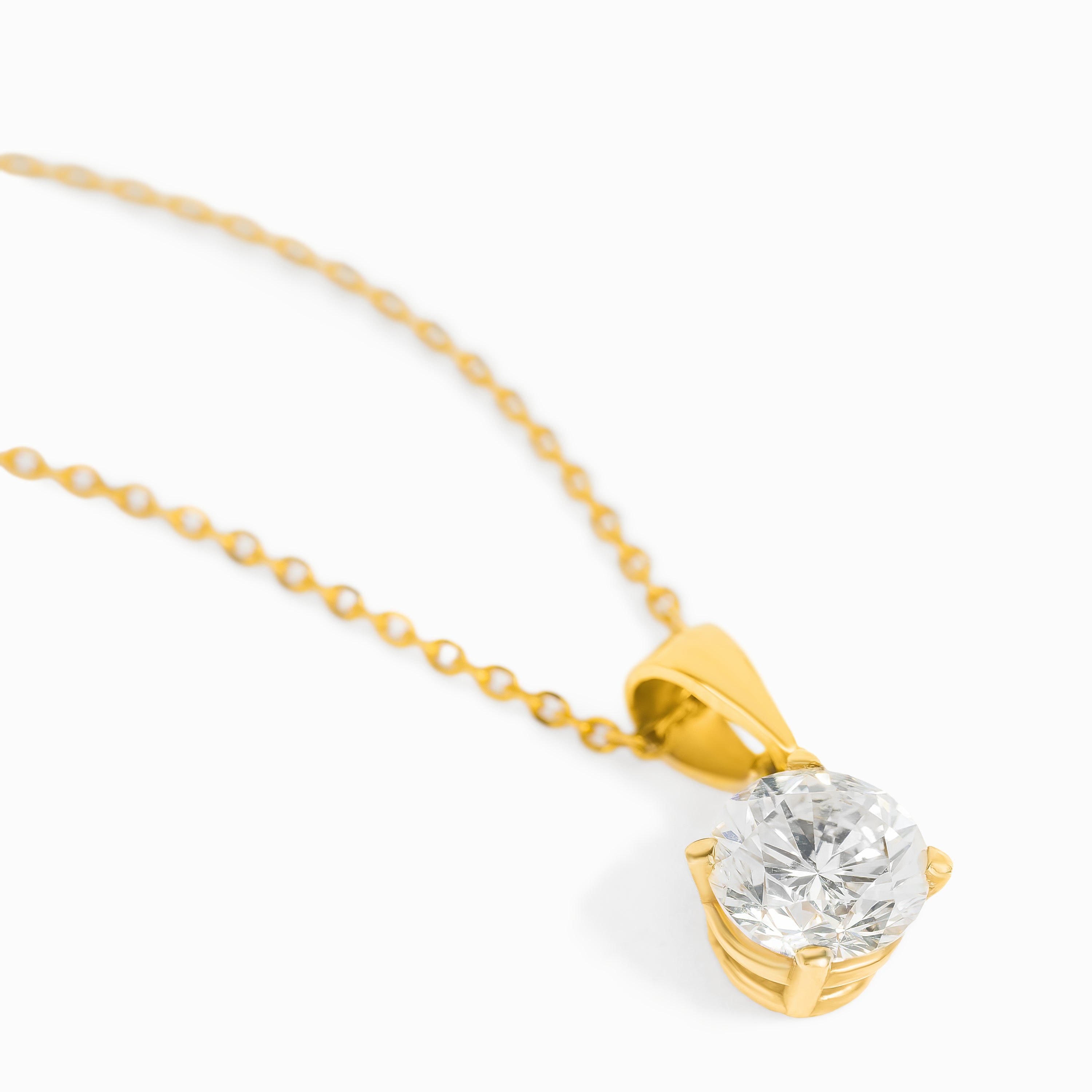 Yellow Gold Pendant Necklace with Diamond Only Stones