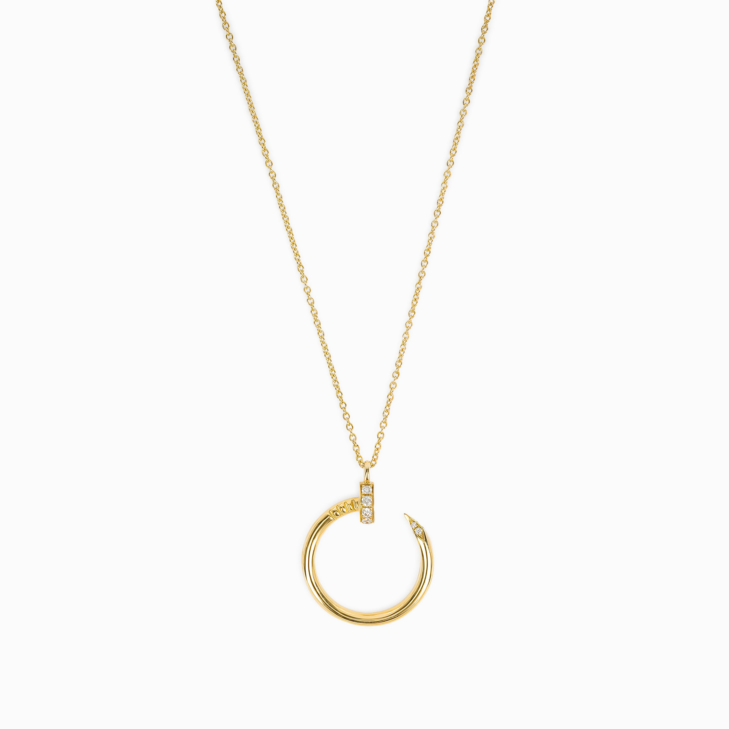 Yellow Gold Pendant Necklace with Diamond Only Stones