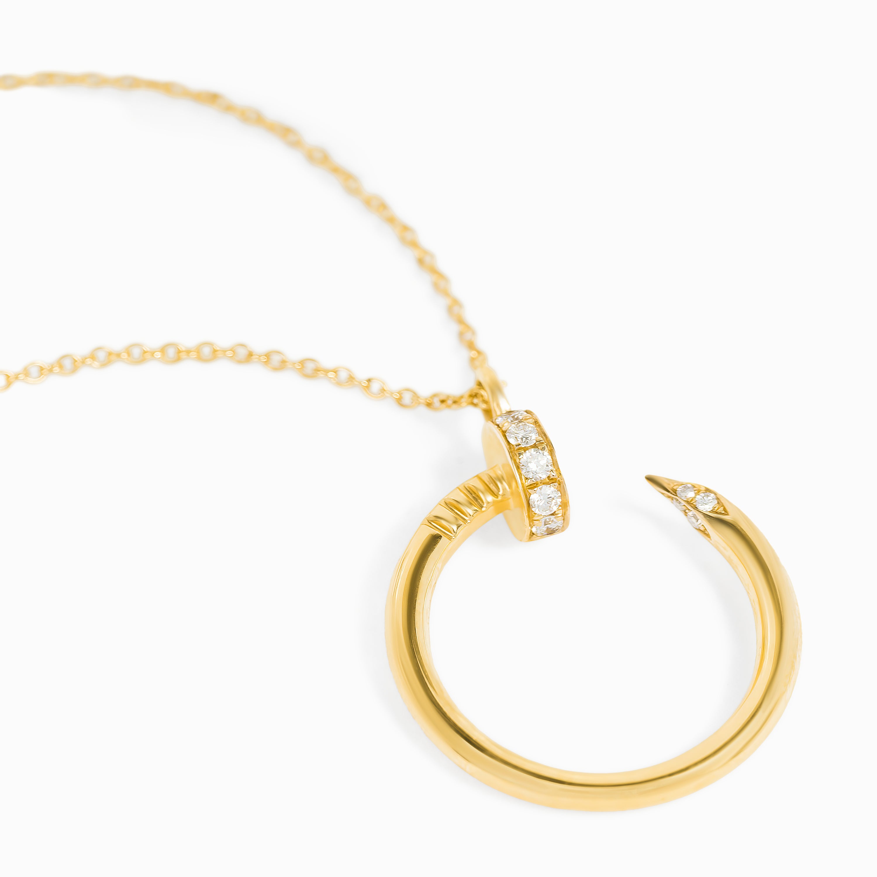 Yellow Gold Pendant Necklace with Diamond Only Stones
