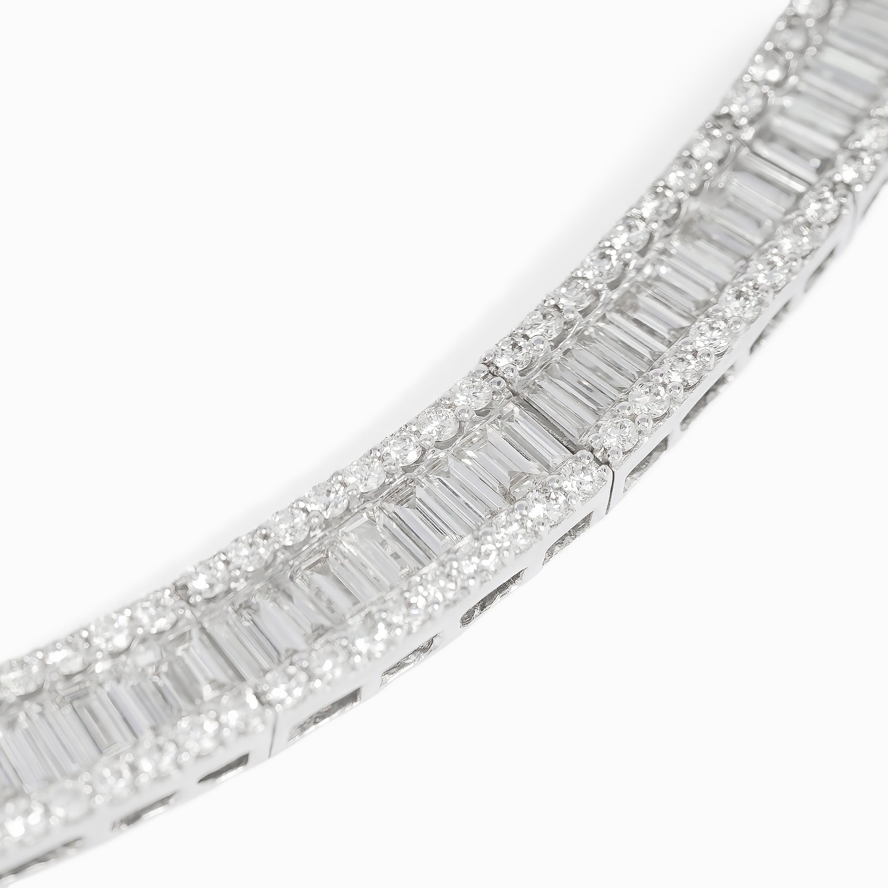 White Gold Gemstone Necklace with Diamond Only Stones