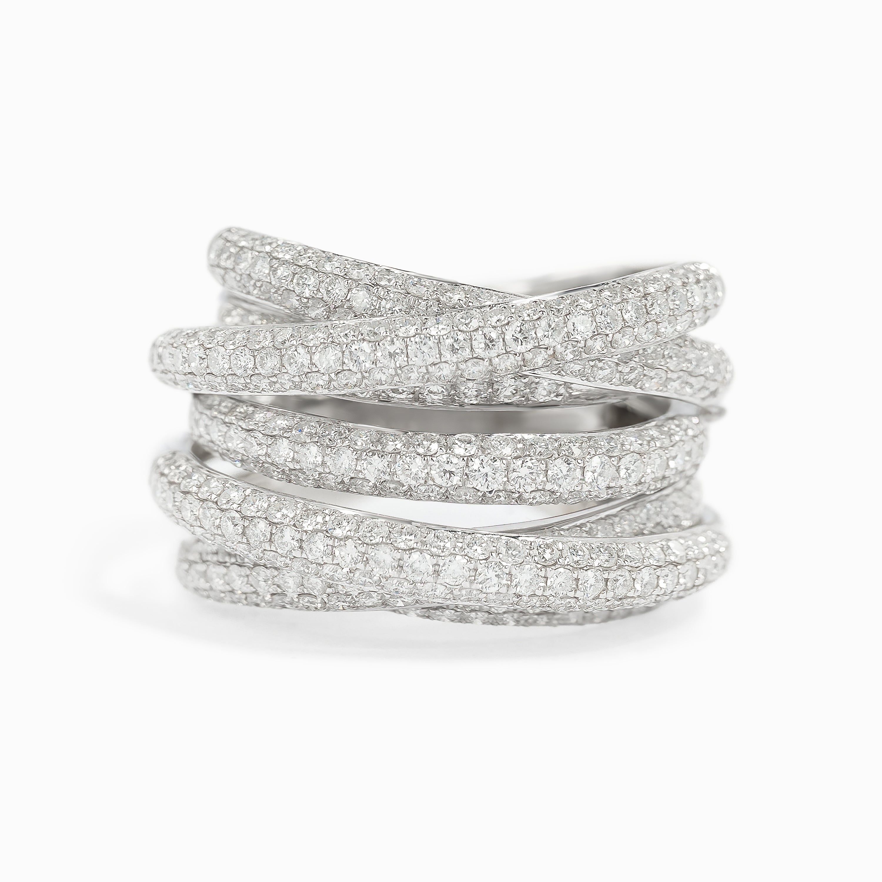 White Gold Band Ring with Diamond Only Stones