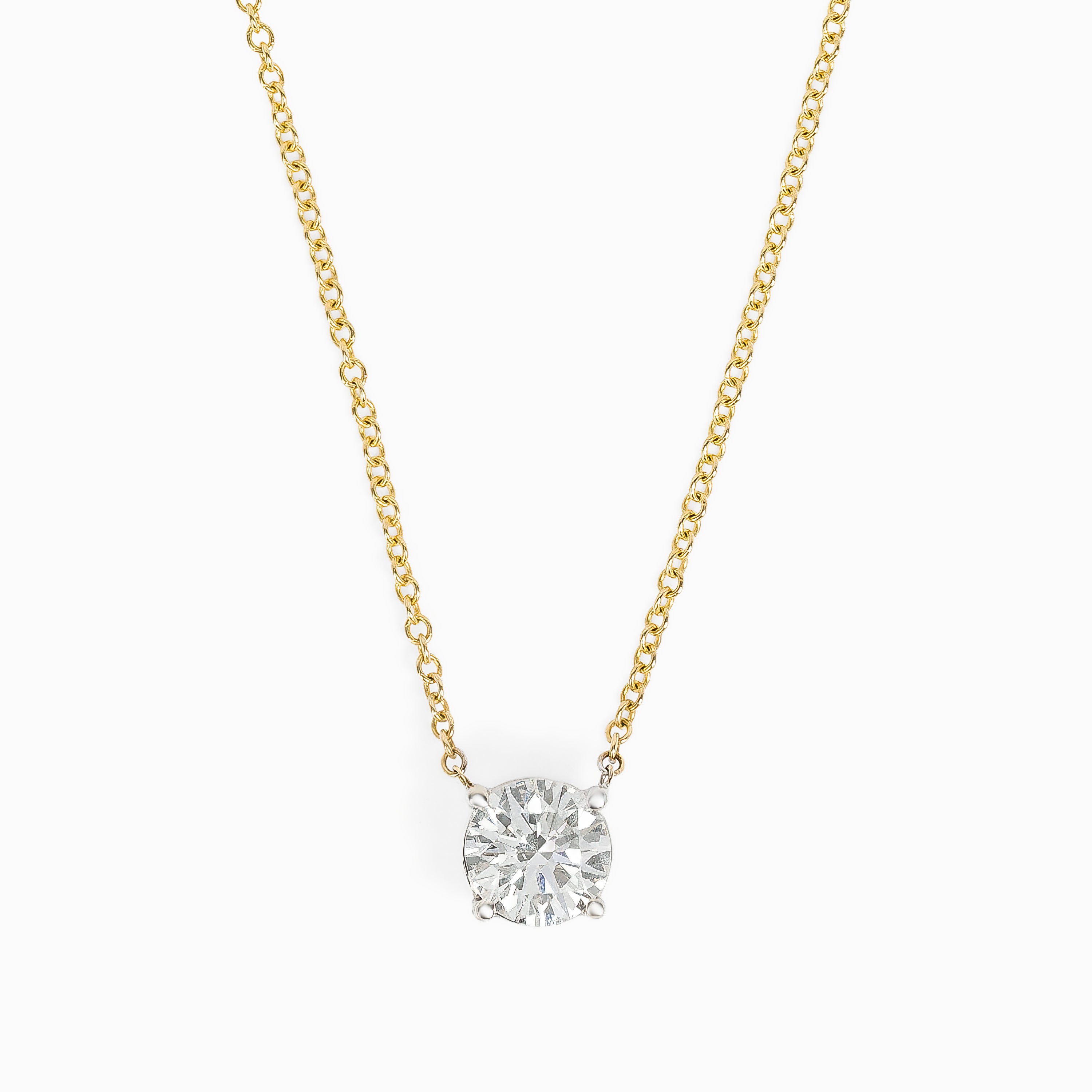 Yellow Gold Pendant Necklace with Diamond Only Stones
