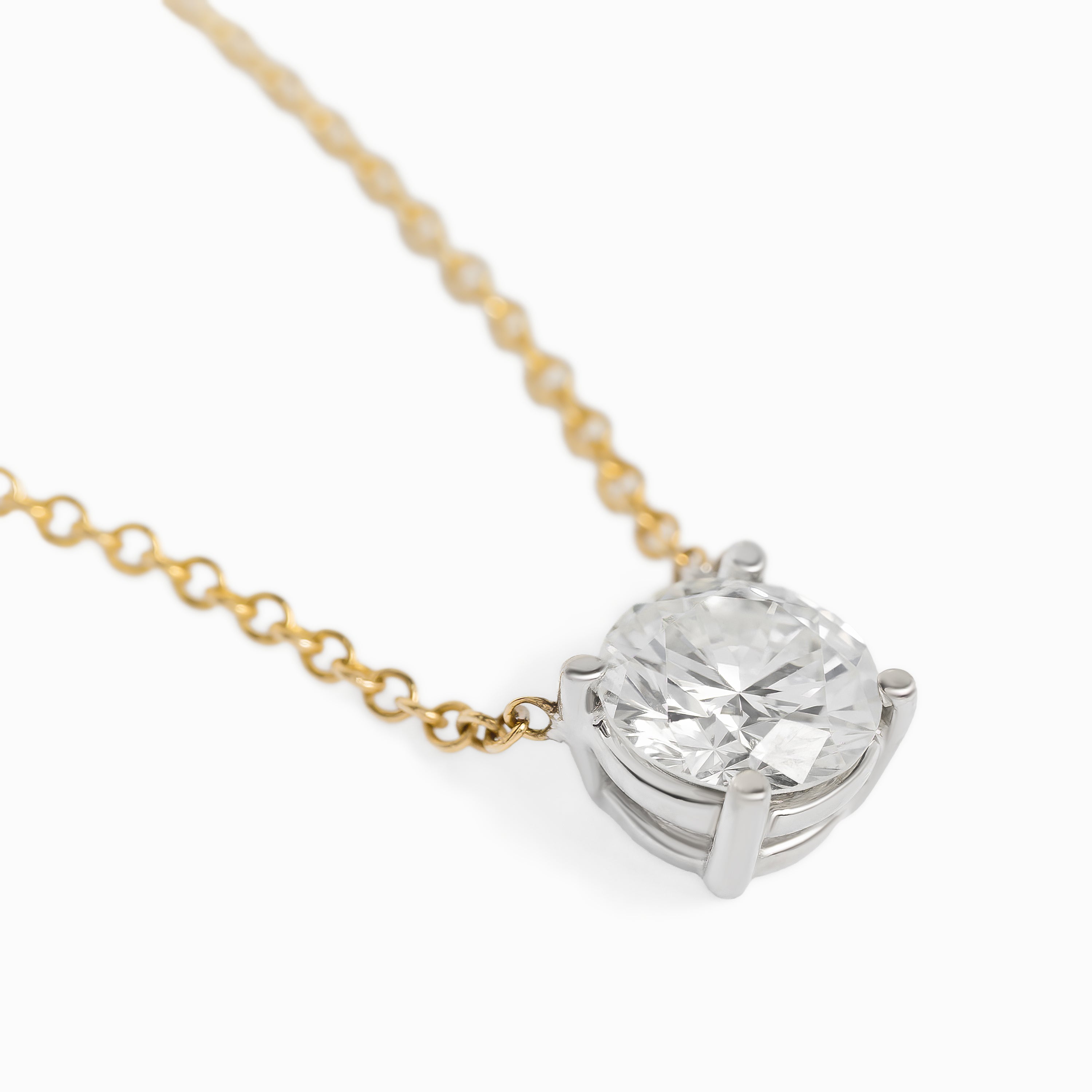 Yellow Gold Pendant Necklace with Diamond Only Stones