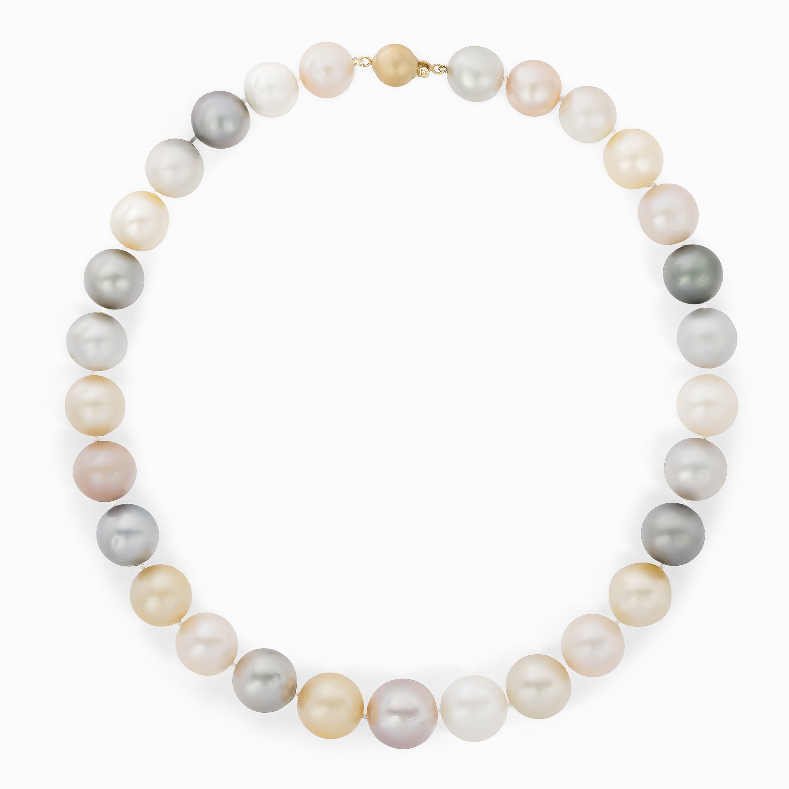 Yellow Gold Necklace with Pearl Stones