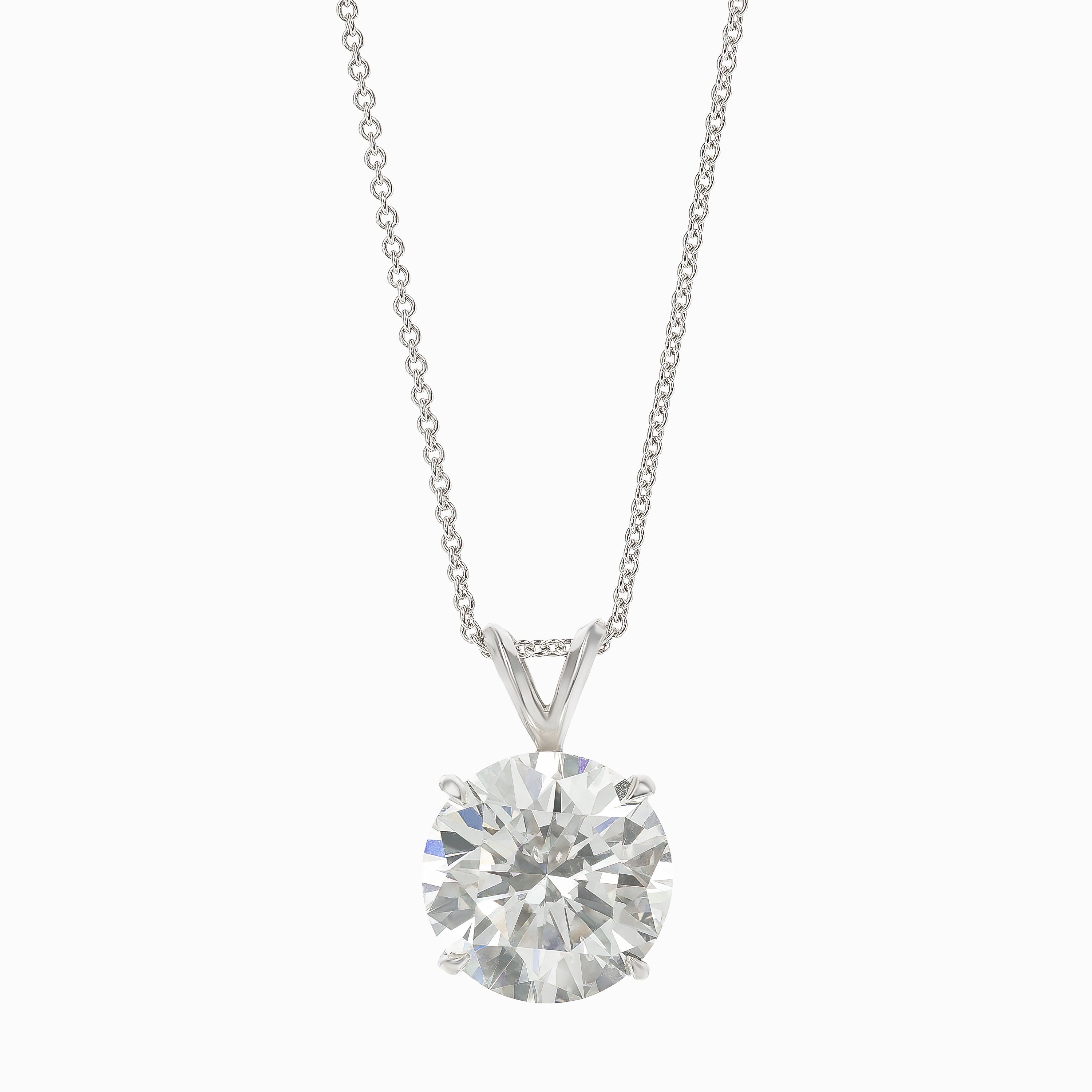 White Gold Pendant Necklace with Diamond Only Stones
