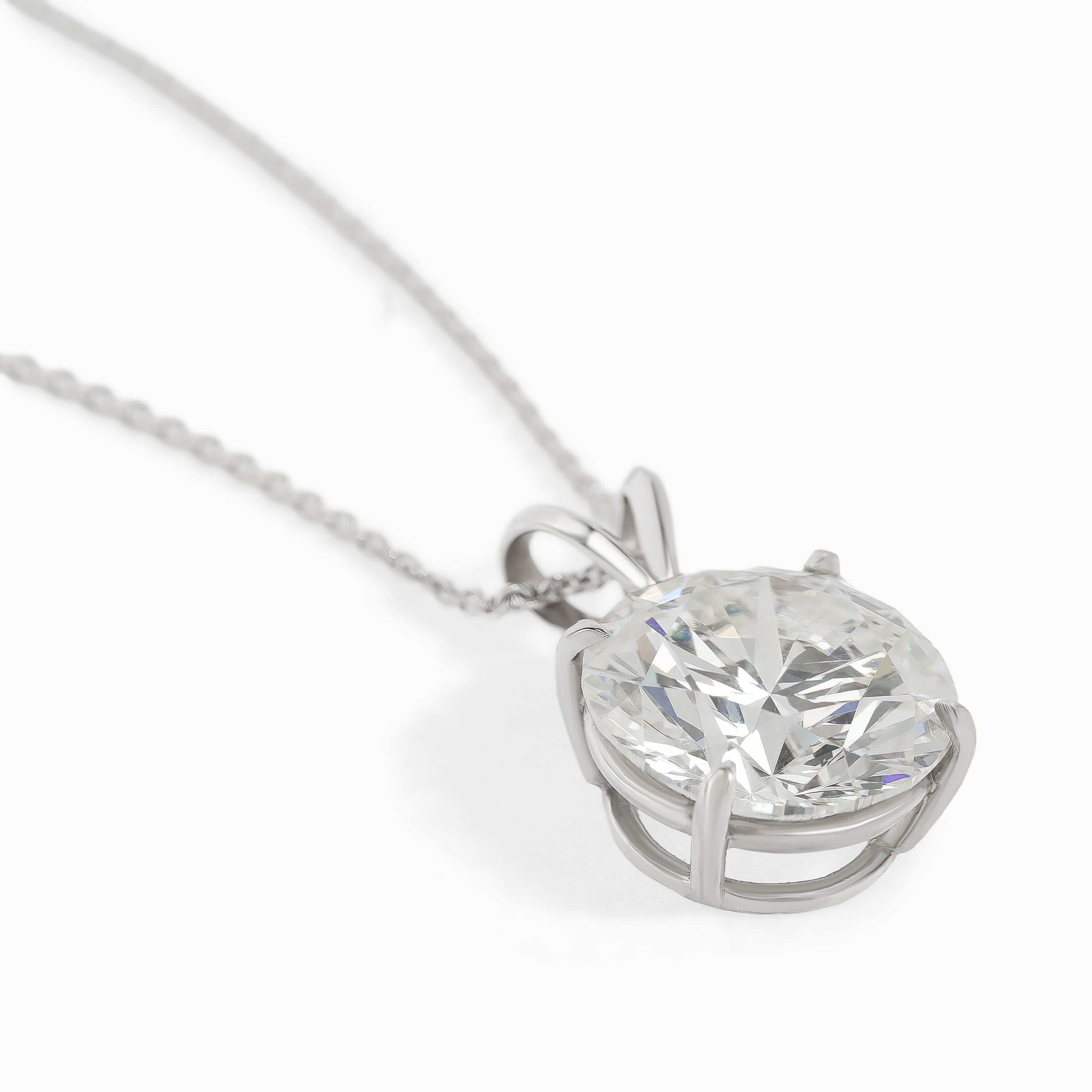 White Gold Pendant Necklace with Diamond Only Stones