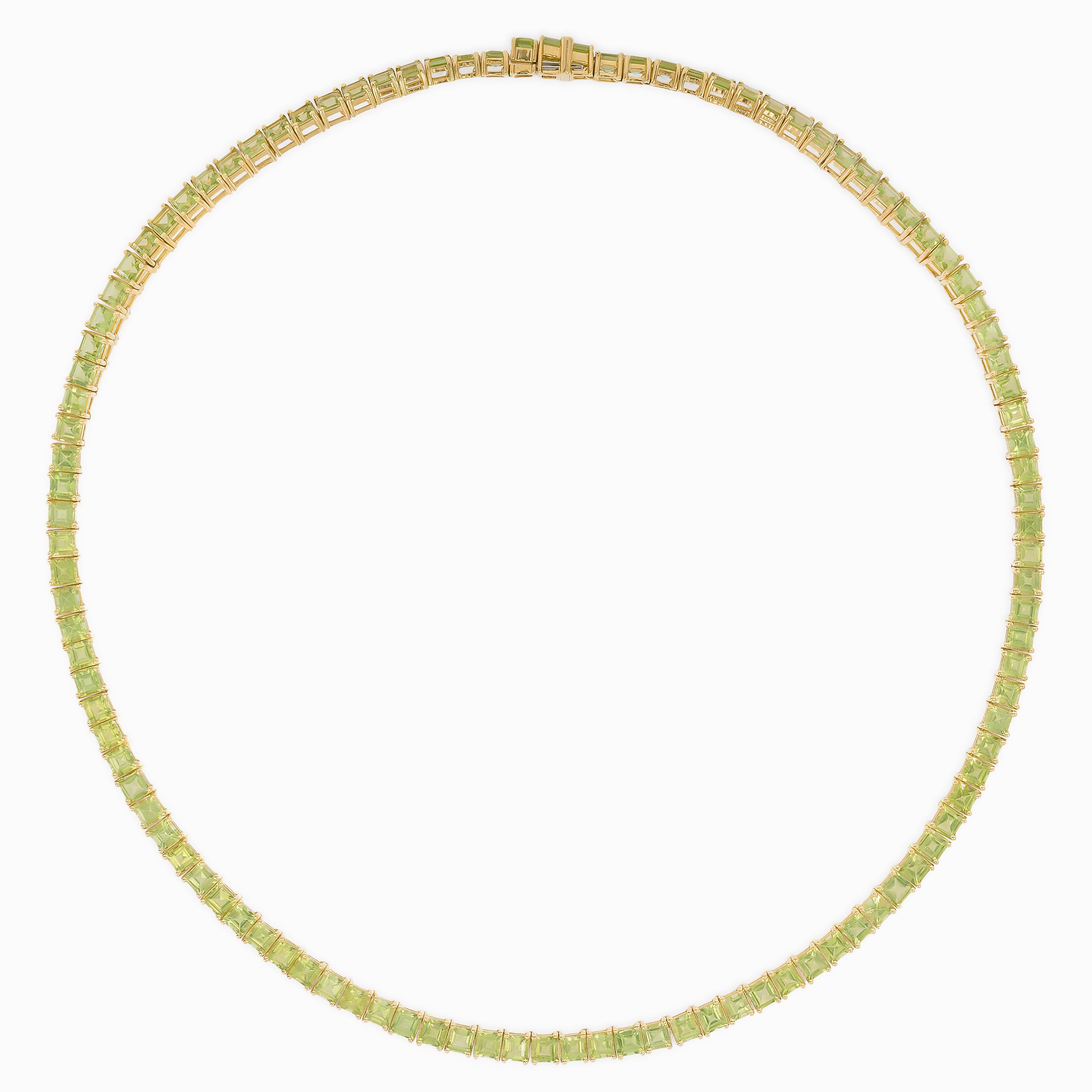 Yellow Gold Tennis Bracelet with Peridot Stones