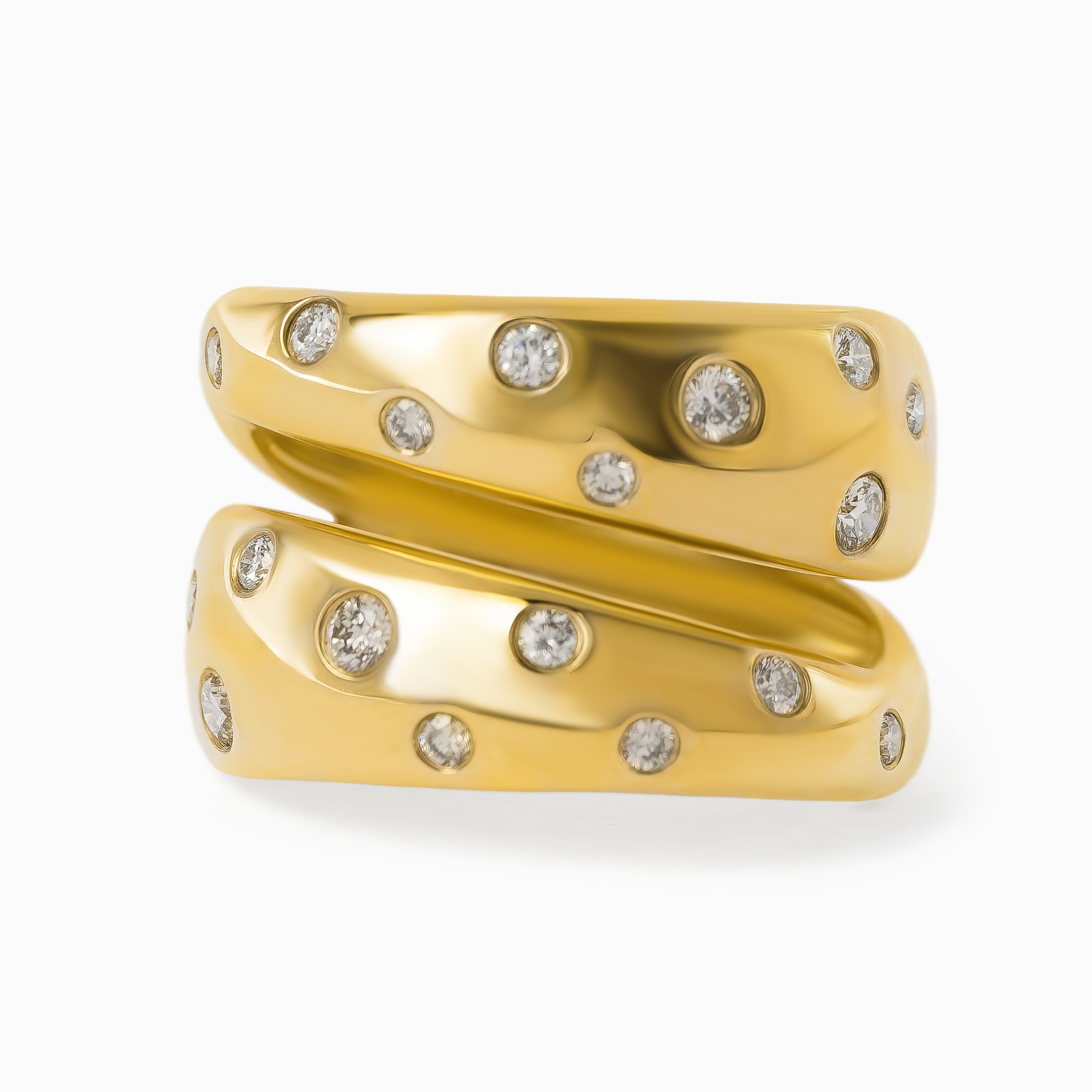 Yellow Gold Ring with Diamond Only Stones