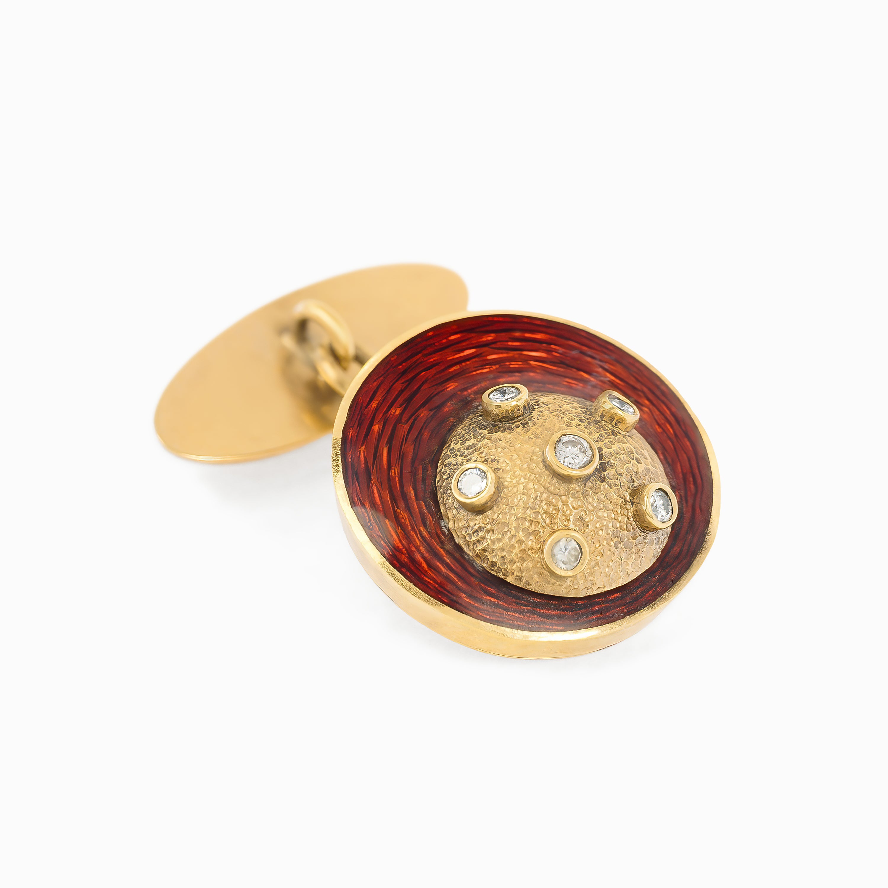Yellow Gold Cufflinks with Stones