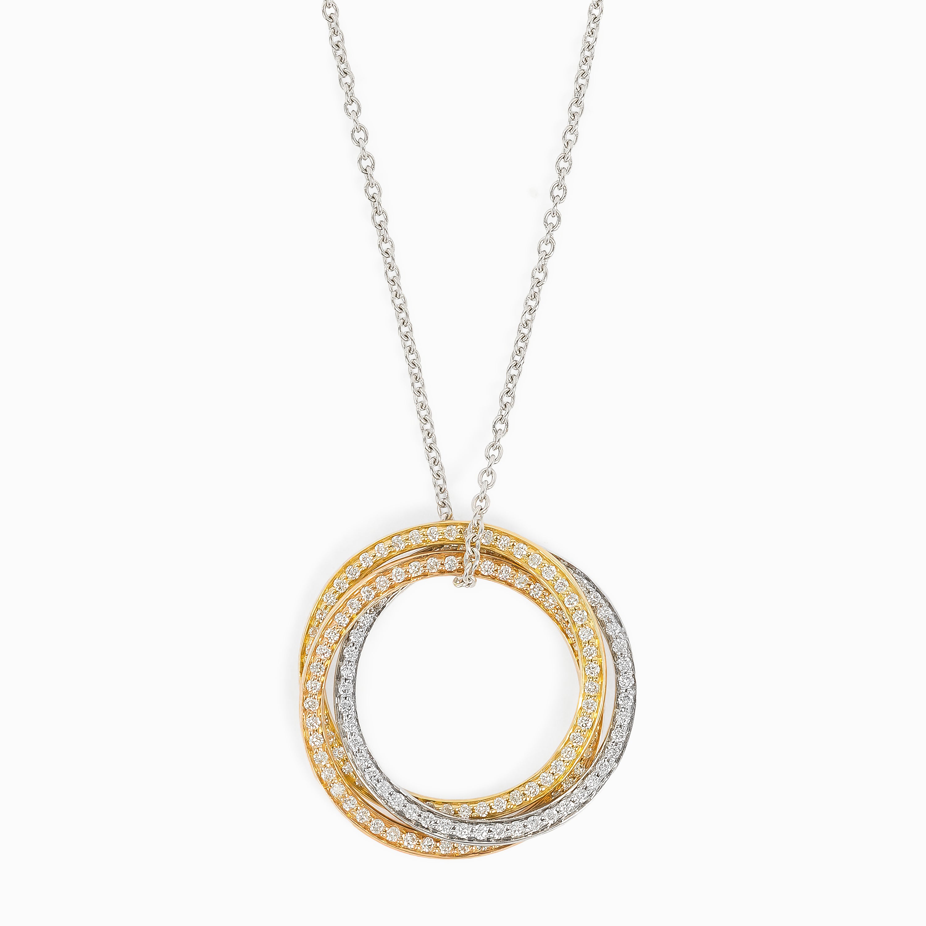 Yellow Gold Pendant Necklace with Diamond Only Stones