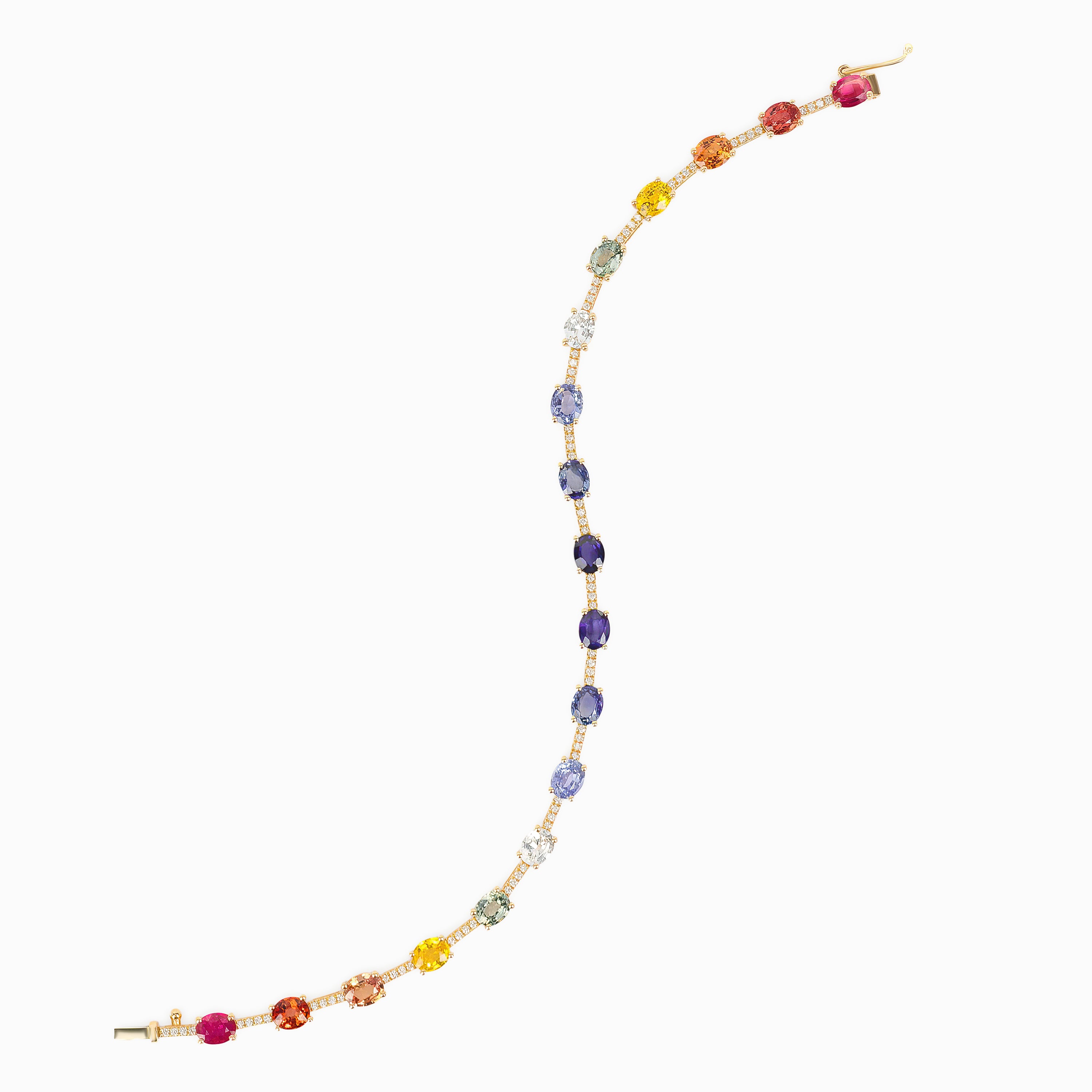 Rose Gold Gemstone Bracelet with Sapphire Stones