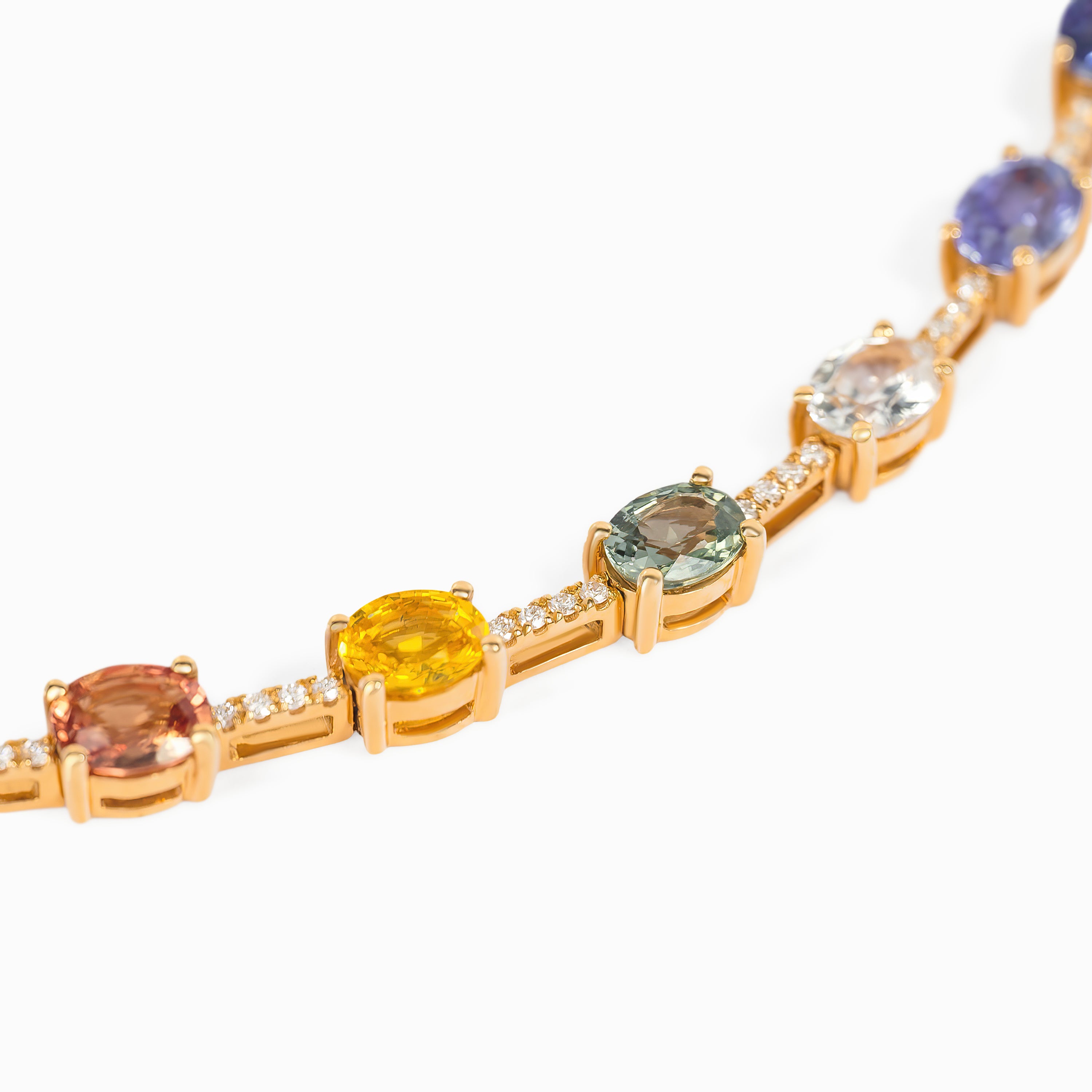 Rose Gold Gemstone Bracelet with Sapphire Stones