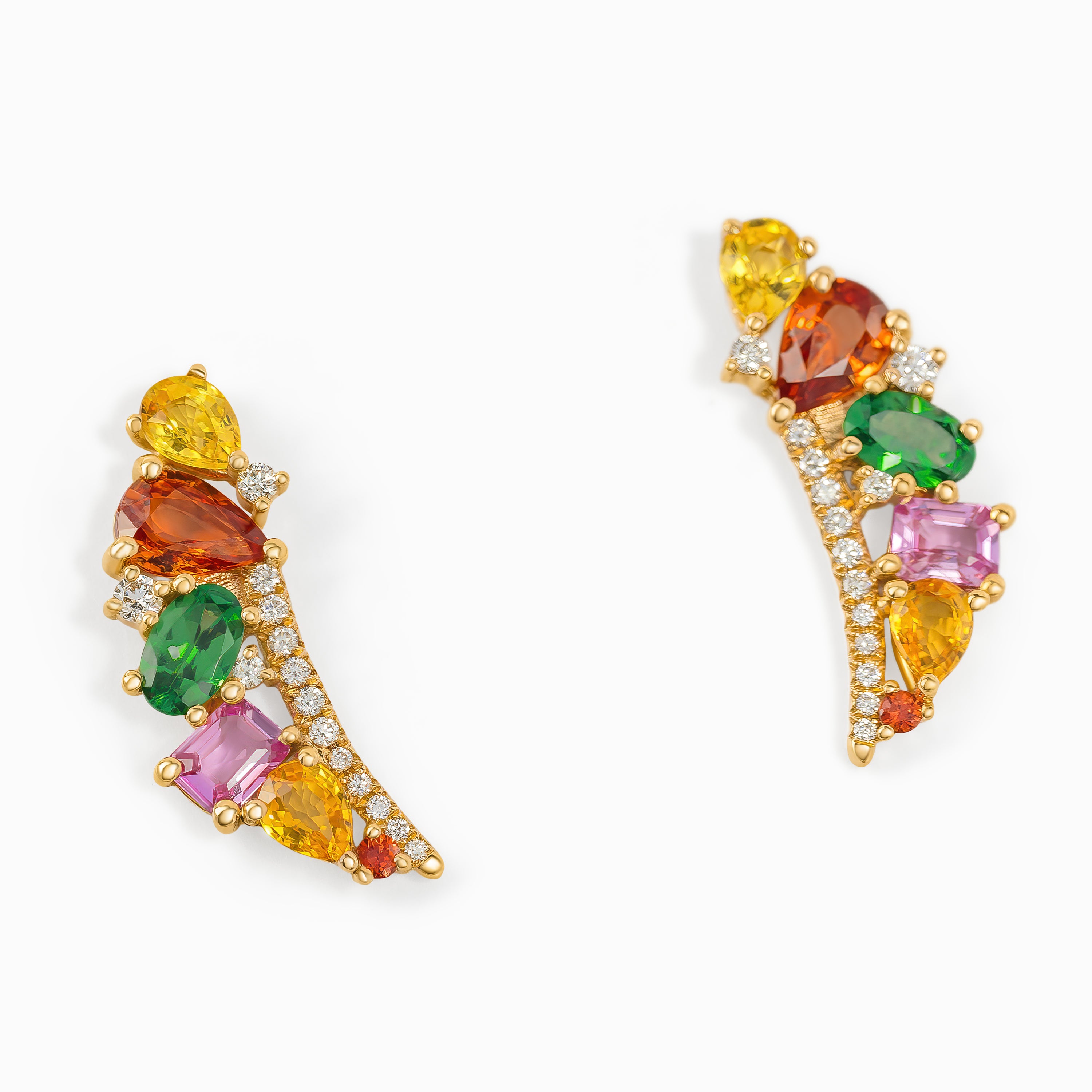 Rose Gold Stud Earrings with Sapphire Stones