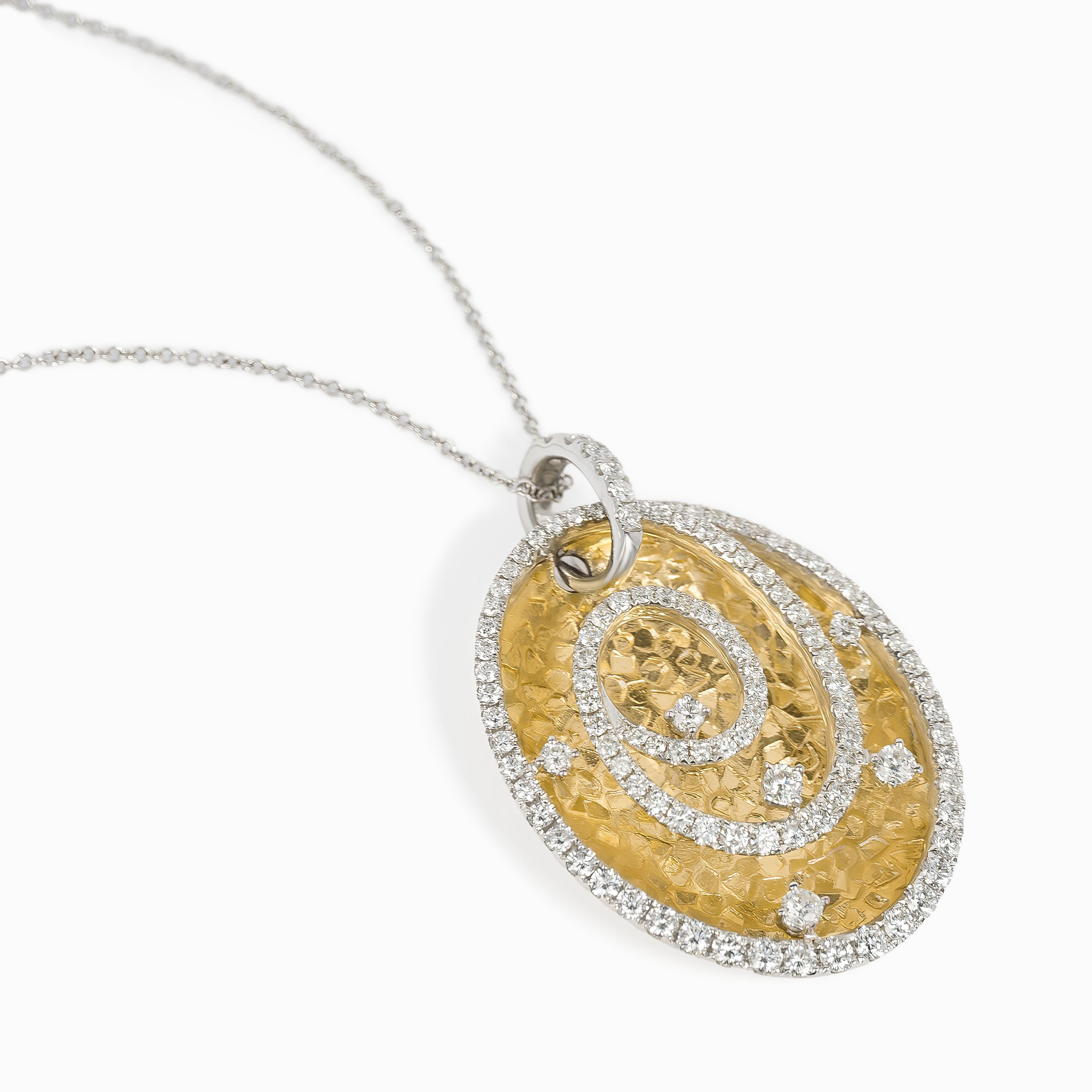 Yellow Gold Pendant Necklace with Diamond Only Stones