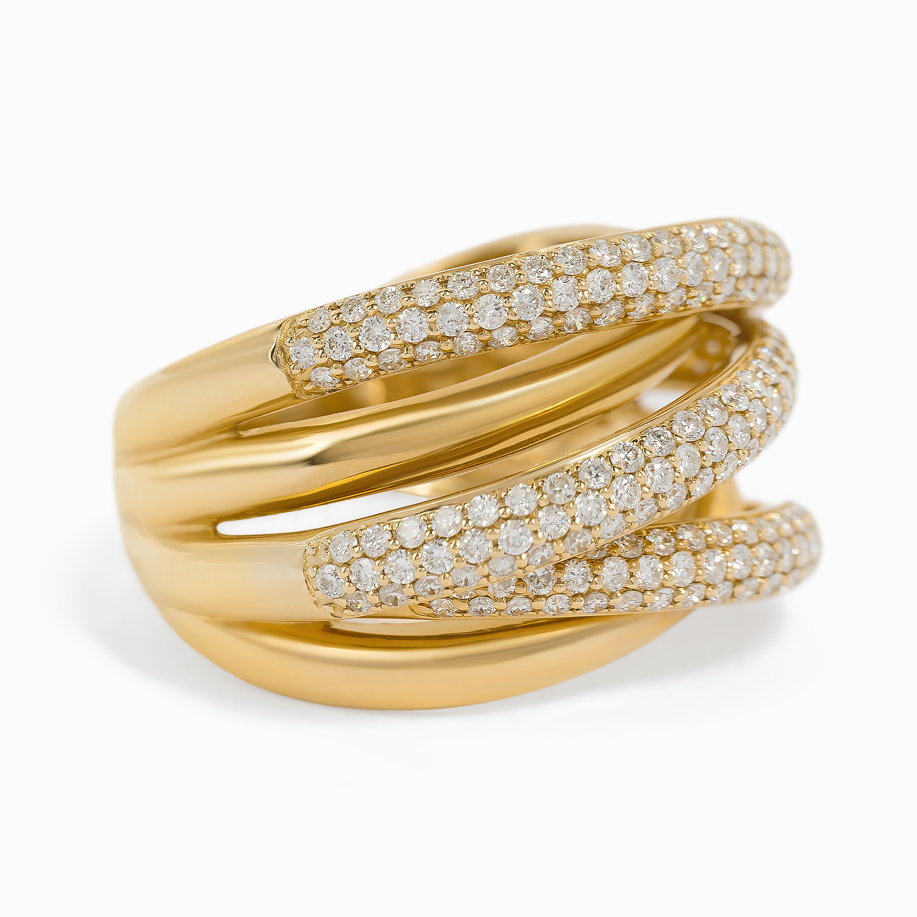 Yellow Gold Ring with Diamond Only Stones