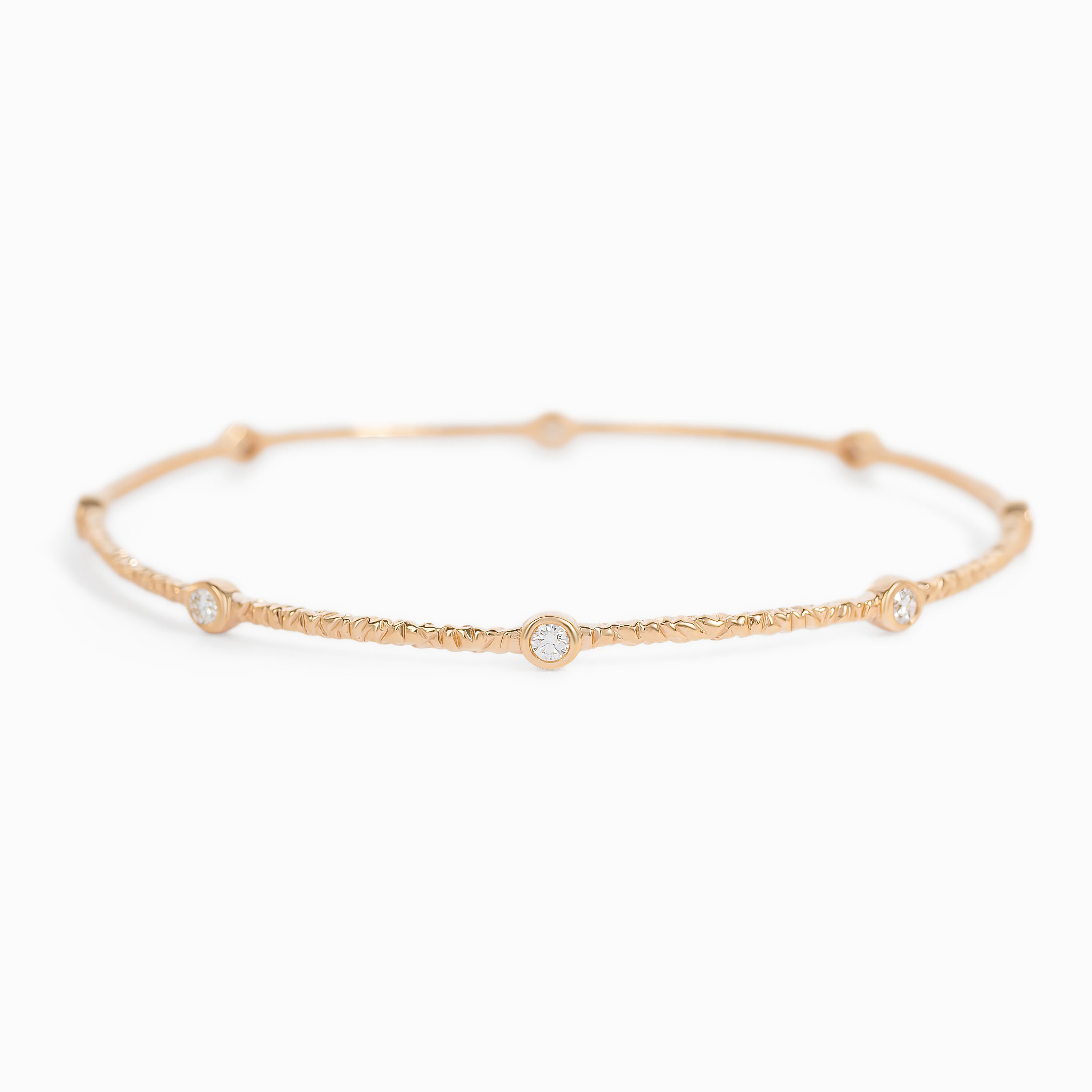 Rose Gold Bangle With Diamonds
