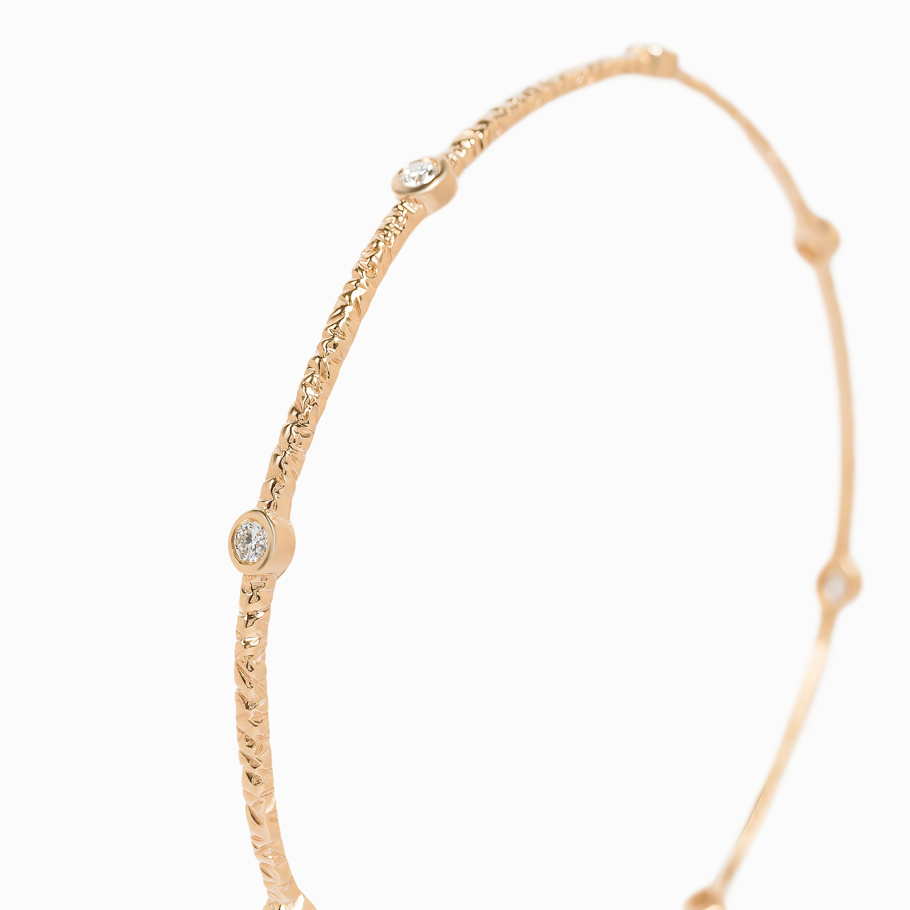 Rose Gold Bangle With Diamonds