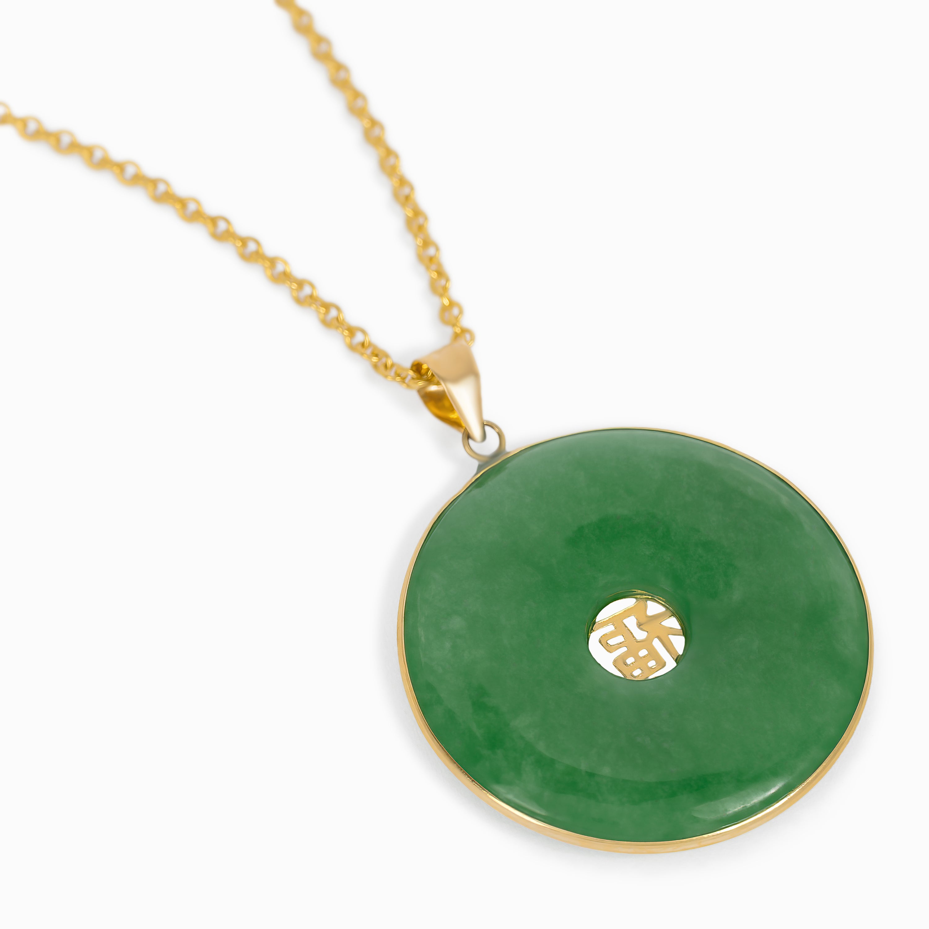 Stone Pendant Necklace with Jade Stones